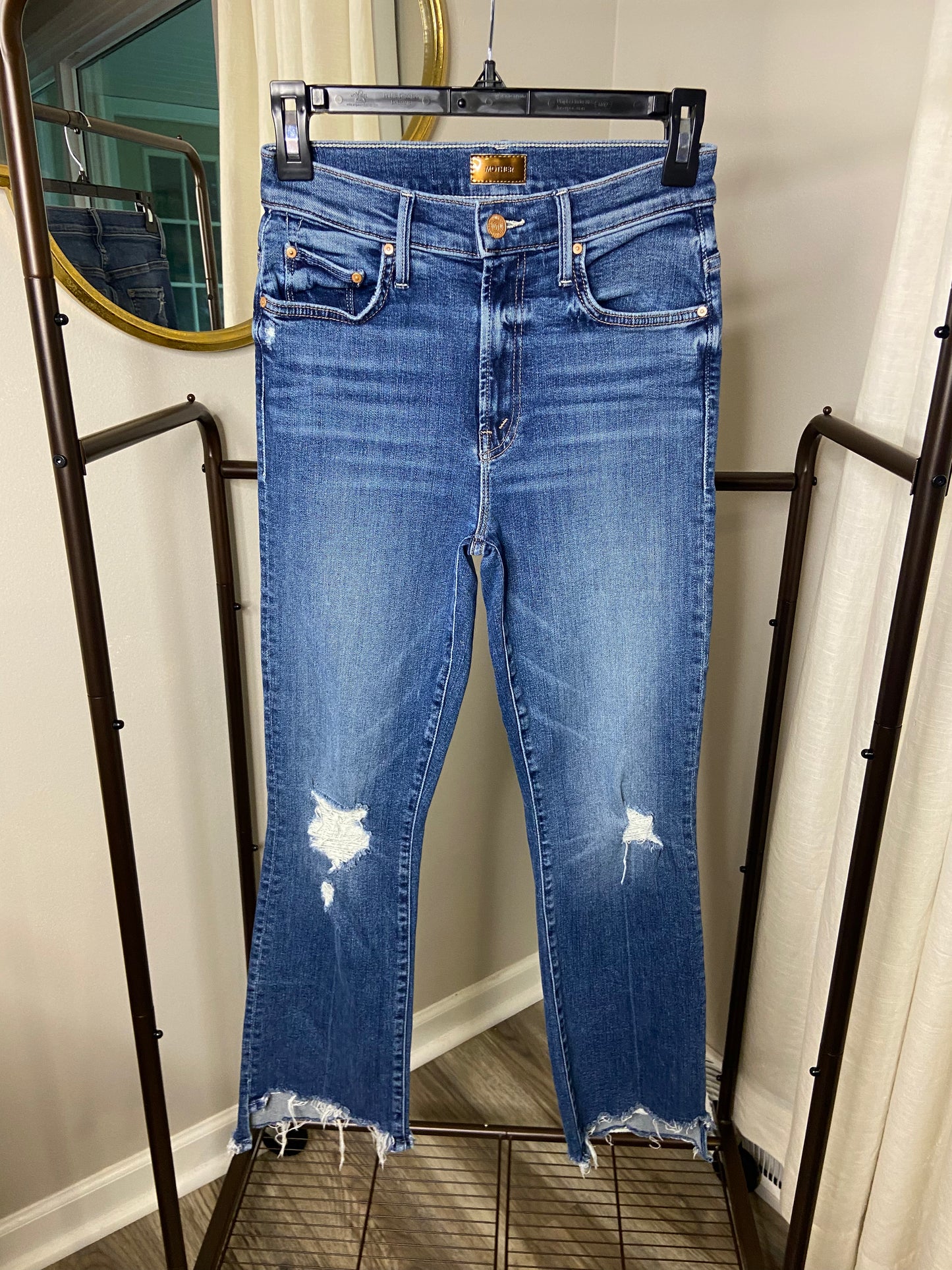 Mother The Insider Crop Step Chew Jeans size 25