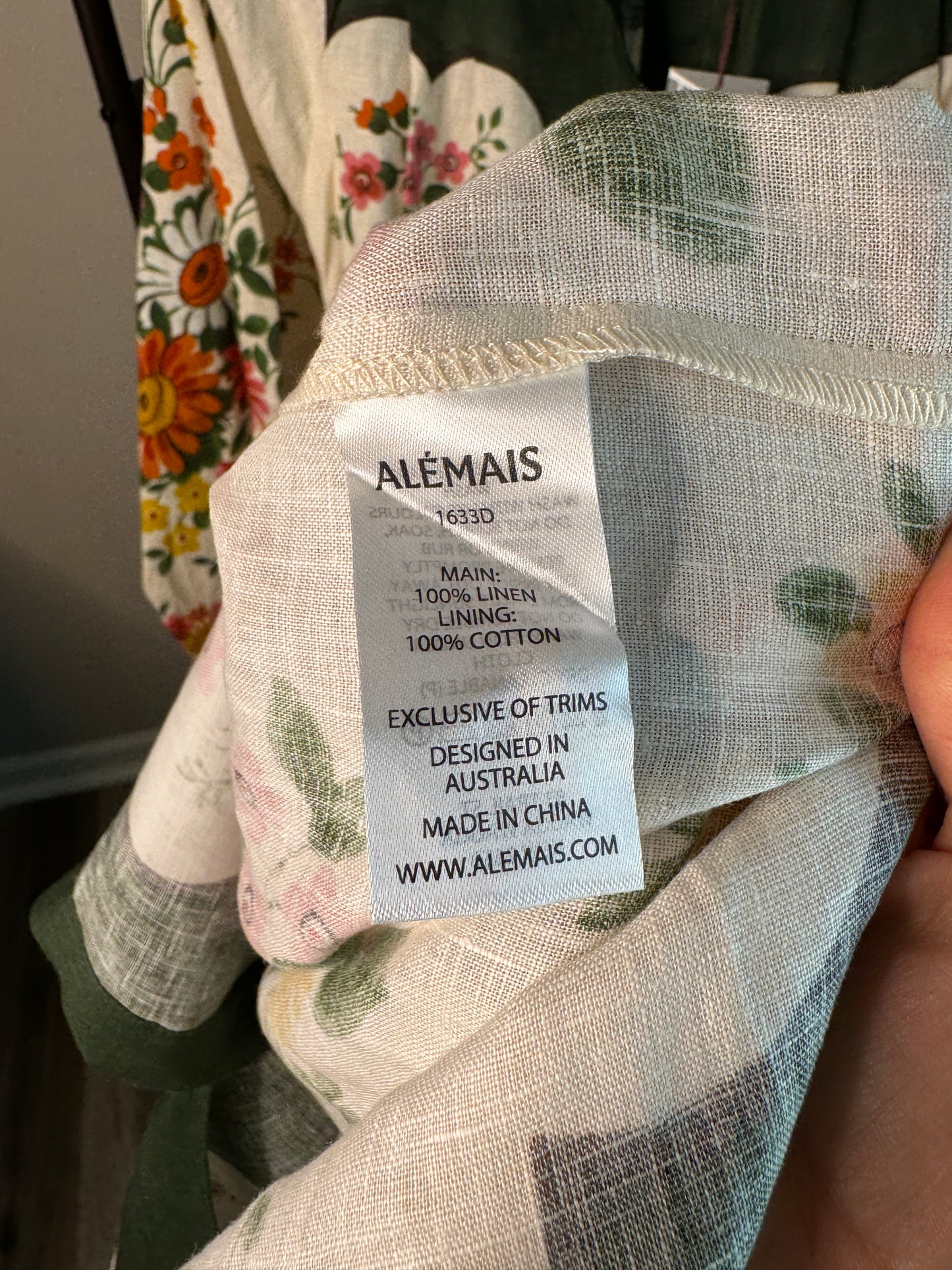 ALEMAIS Elisabetta Linen Midi Dress size US 4