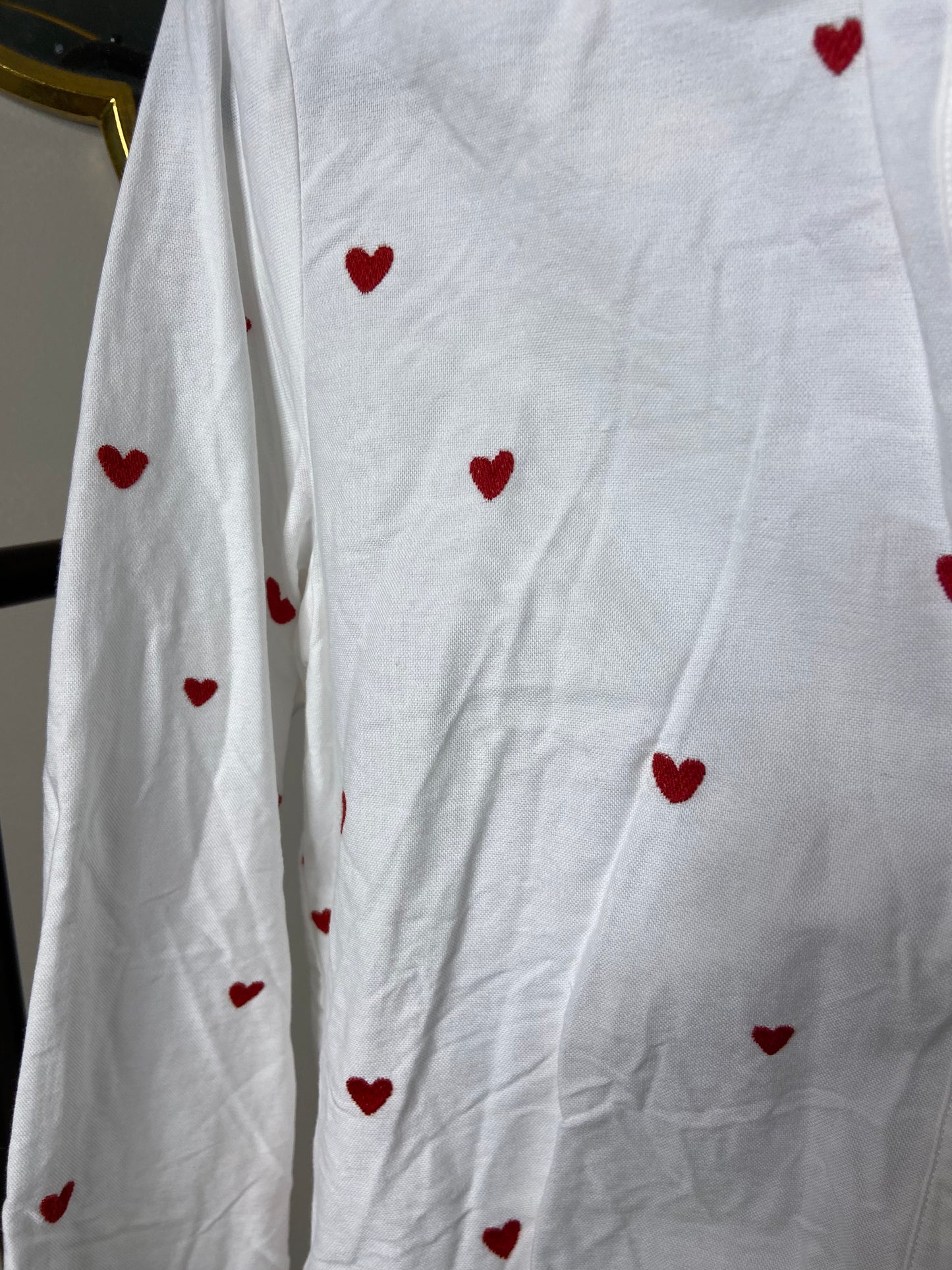 Sezane Tomboy Shirt Embroidered Hearts size 38 (6)