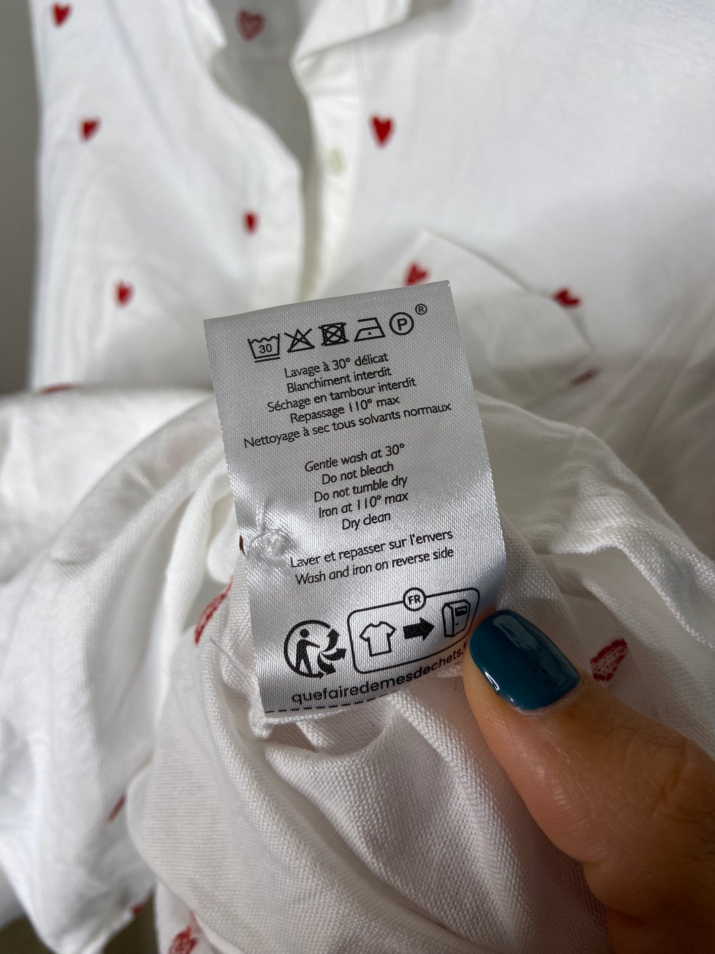 Sezane Tomboy Shirt Embroidered Hearts size 38 (6)
