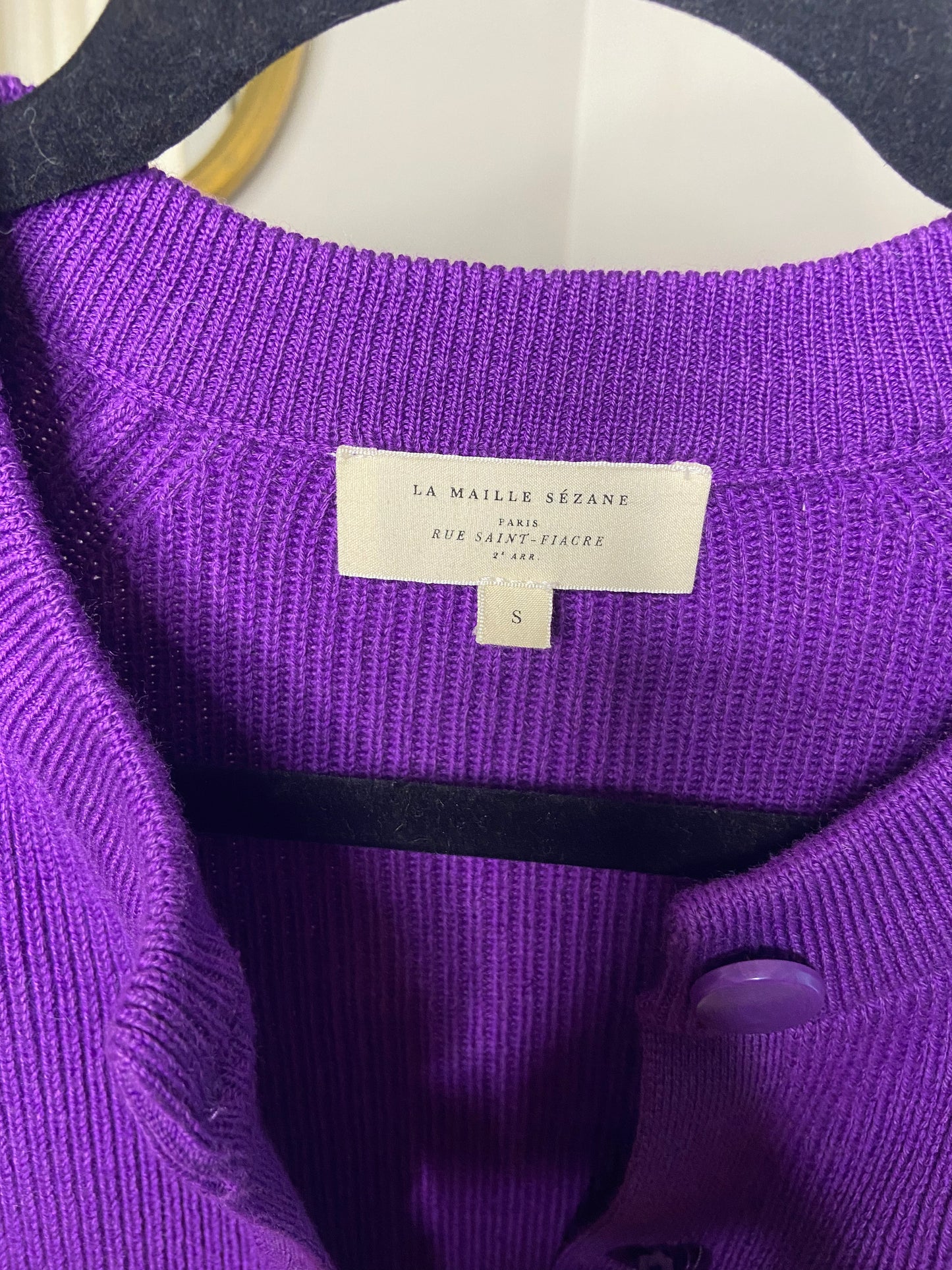 Sezane Sonnie Purple Cardigan size S