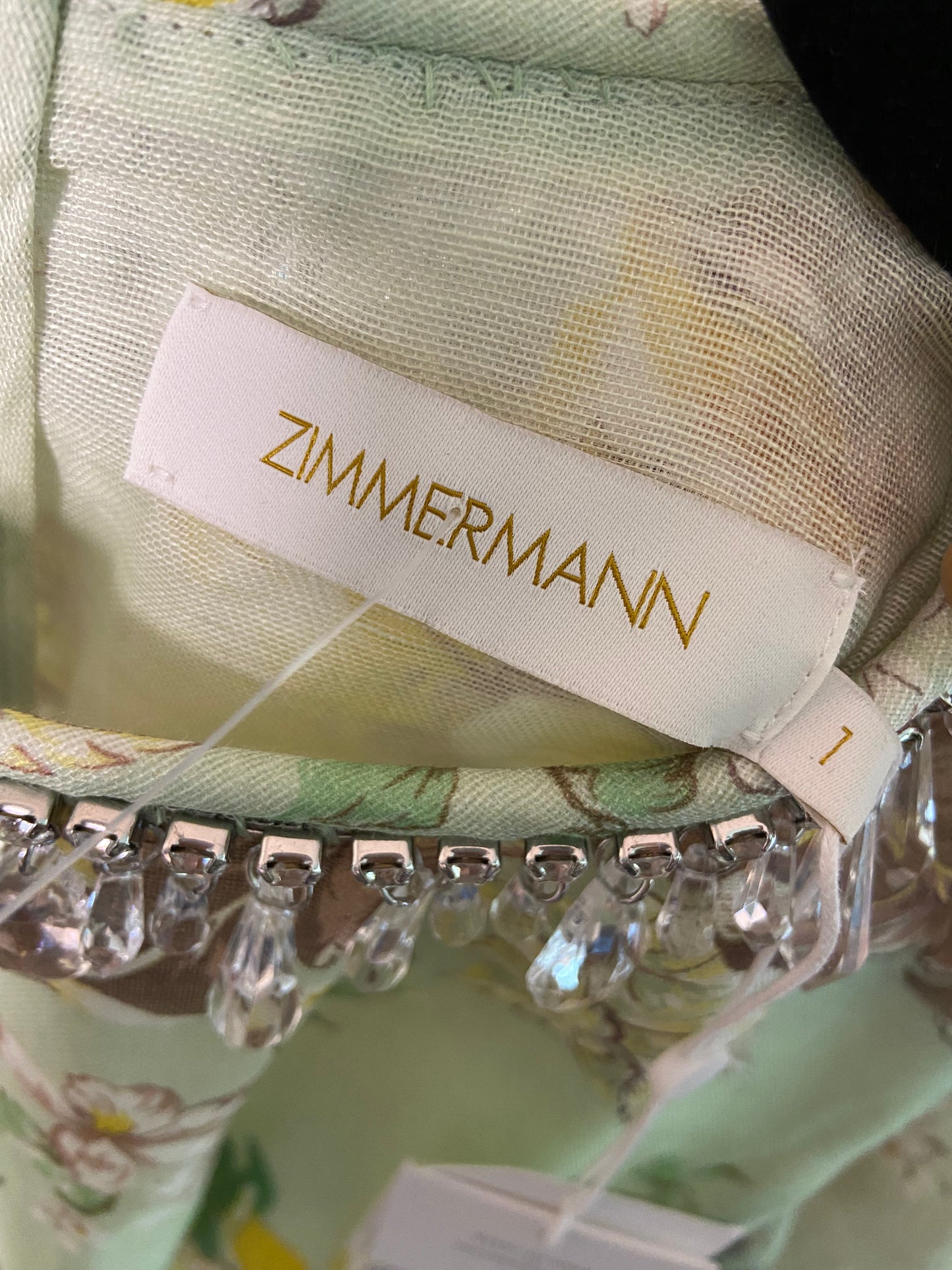 Zimmermann Matchmaker Mint Tropical Floral Dress size US 6