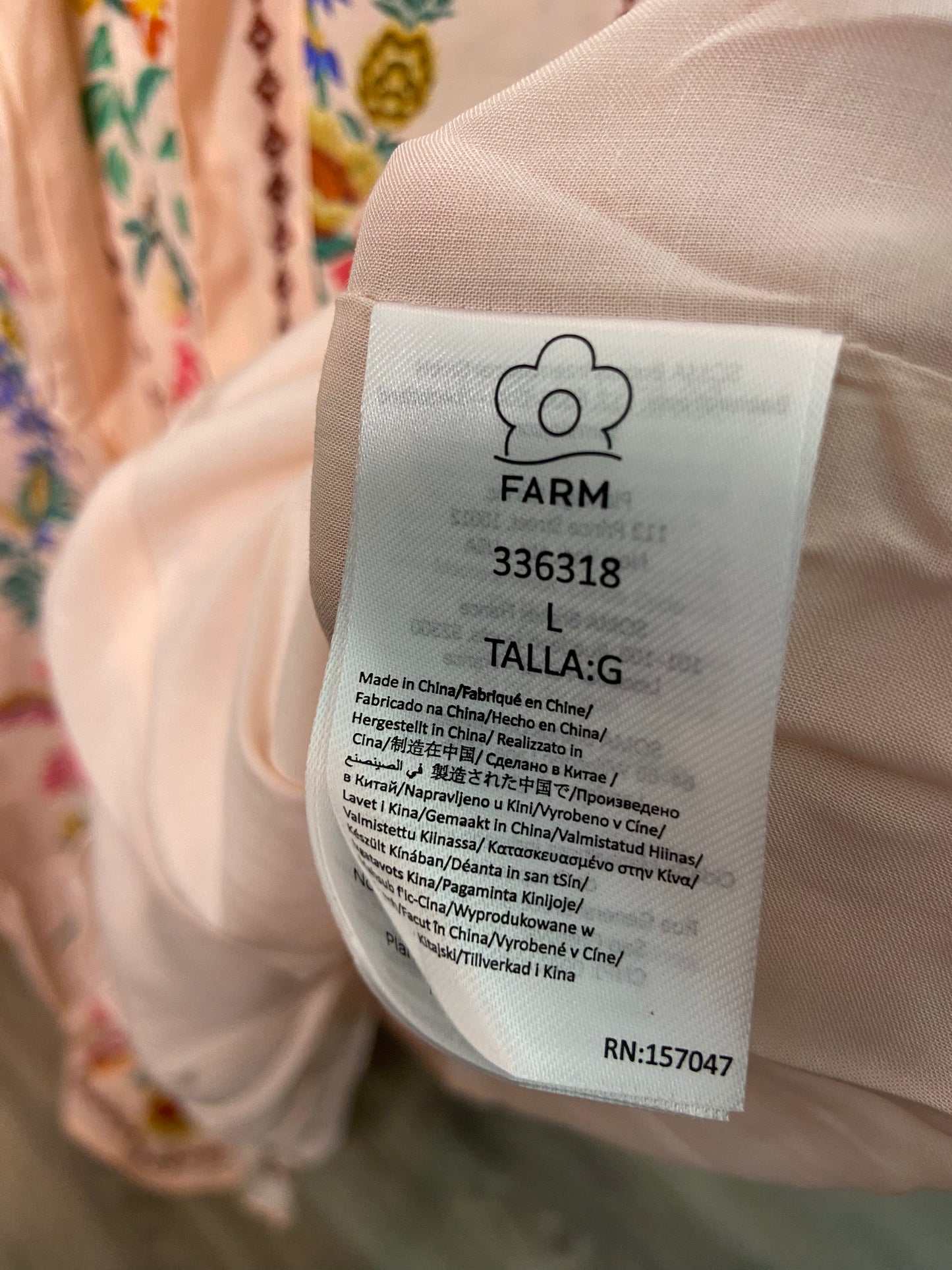 Farm Rio Delicate Forest Pink Maxi Dress size L