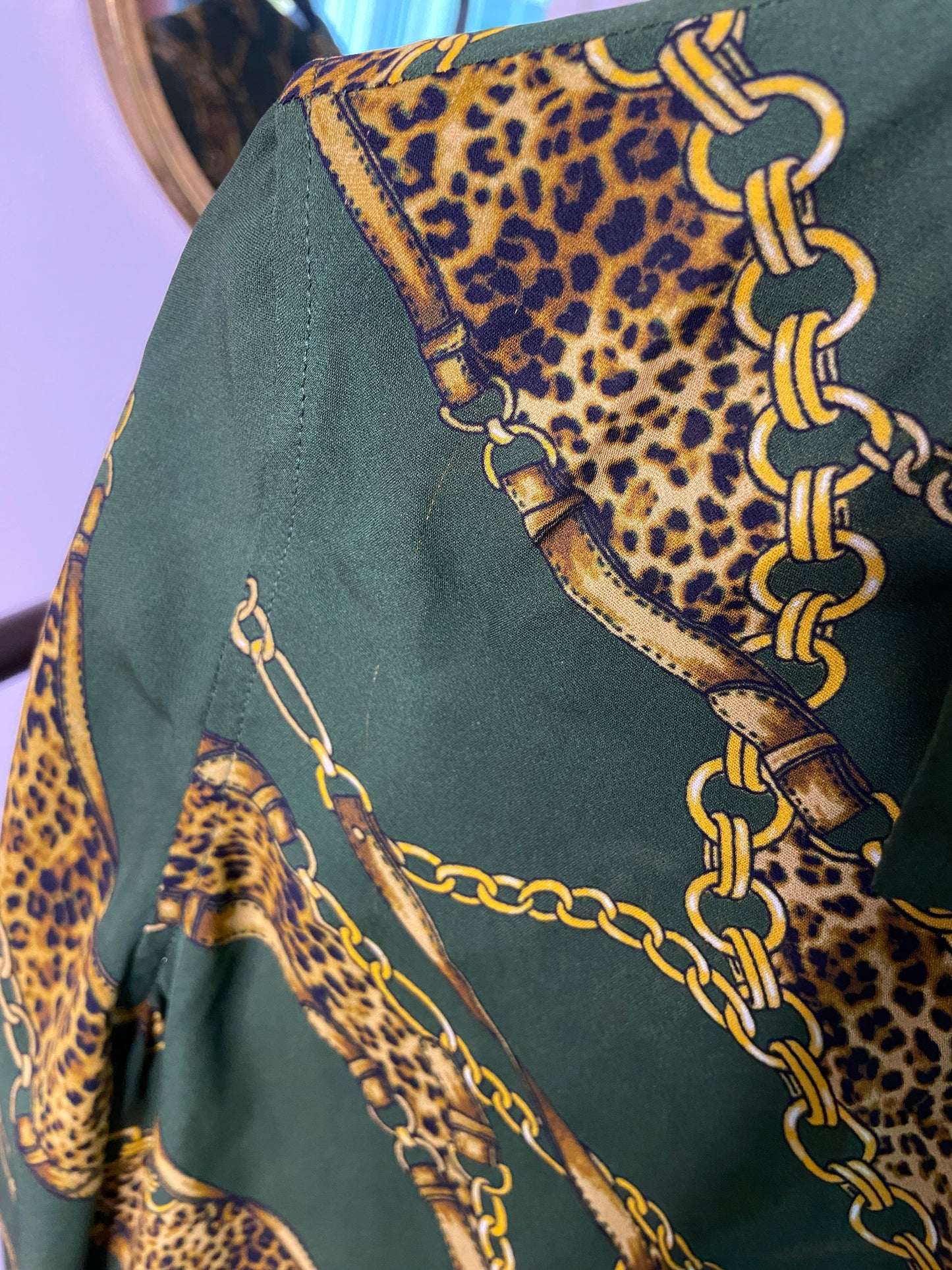 L'agence Nina Silk Printed Blouse In Green size S