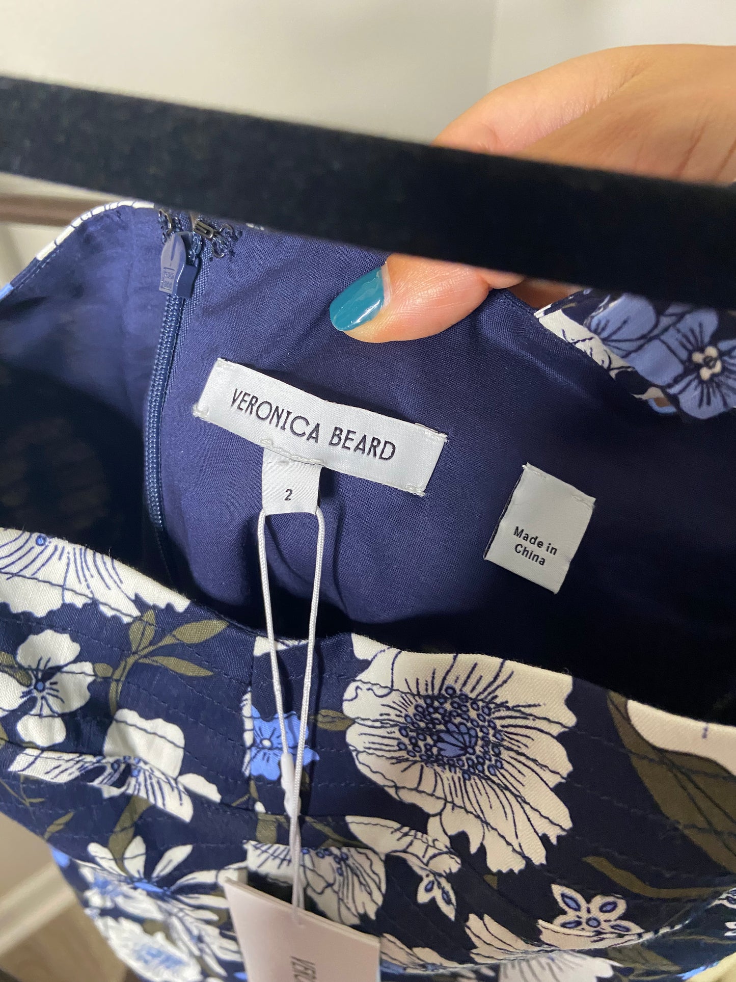 Veronica Beard Colleen Dress Floral Navy size 2