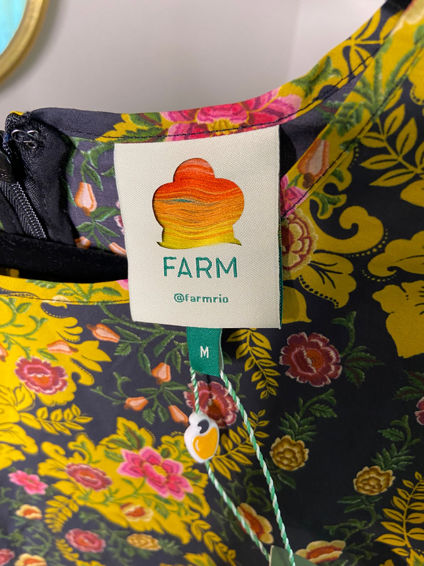 Farm Rio Arabesque Floral Puff Sleeve Mini Dress size M