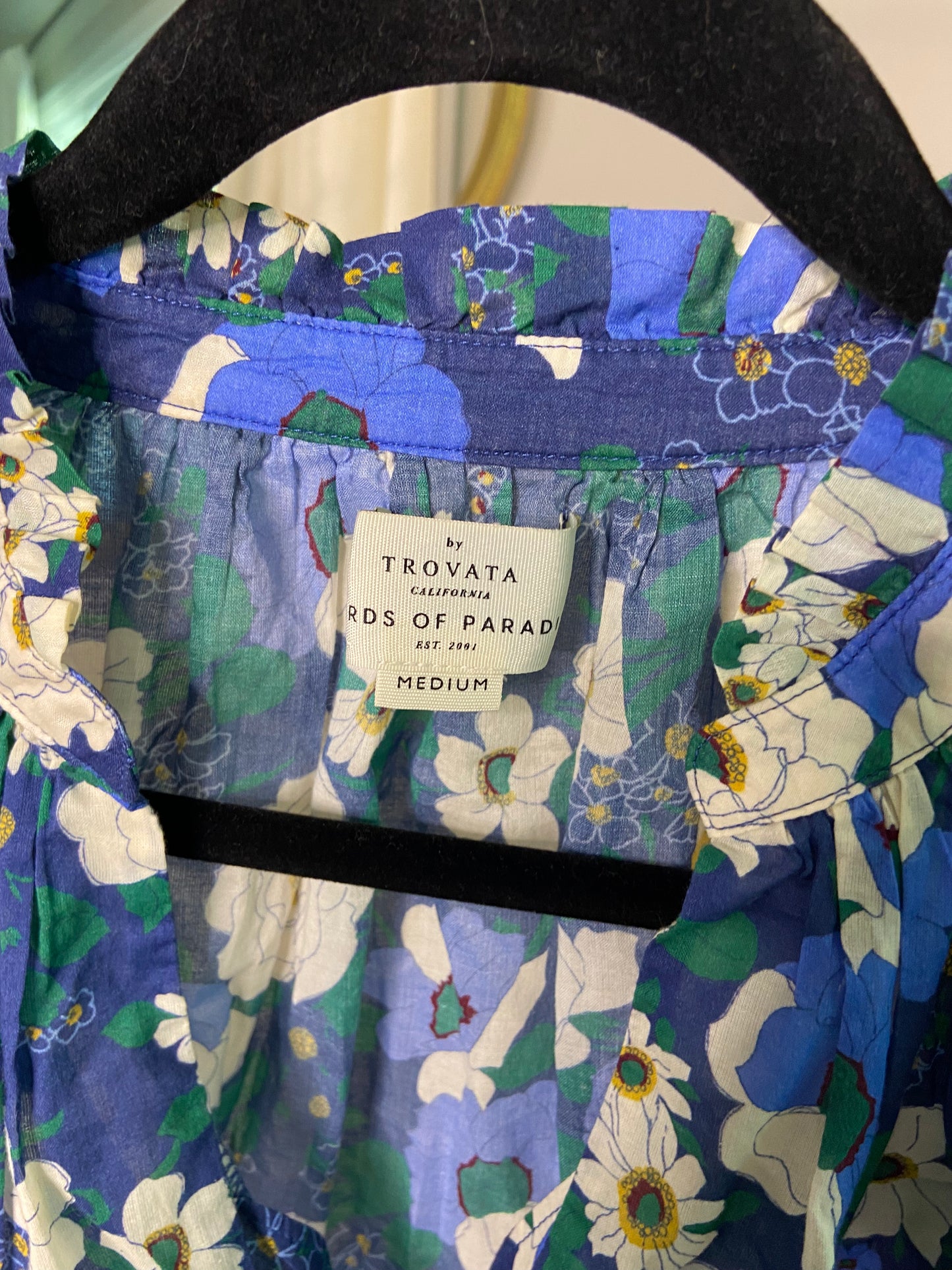 Trovata Birds of Paradis Clover Blouse in Rosa Blance size M