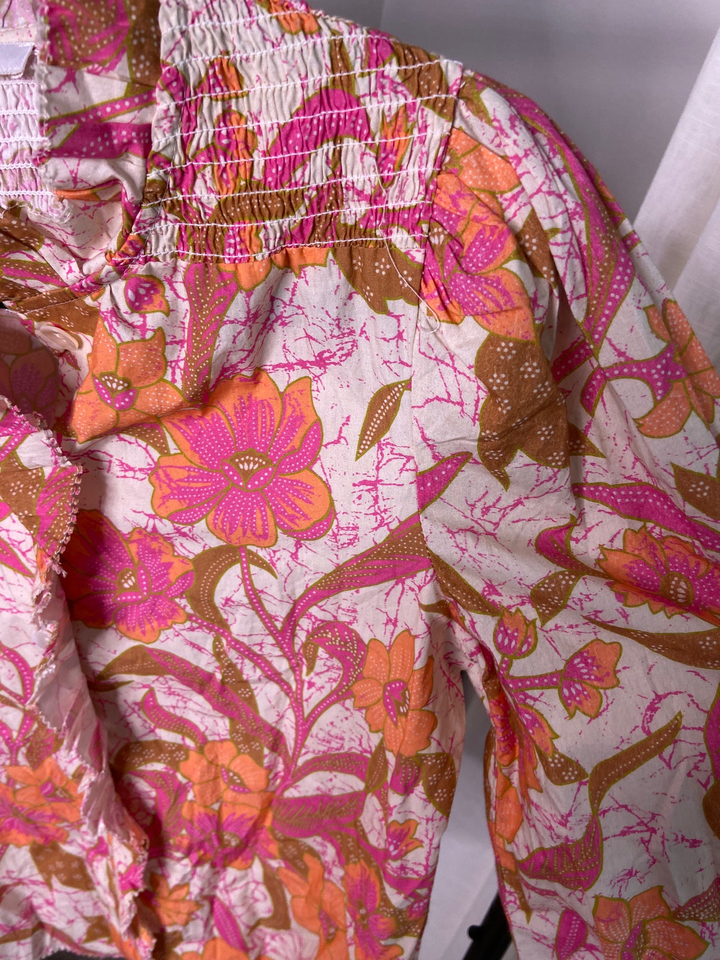 Love the Label Quincy Ruffled Floral Cotton Top size XS
