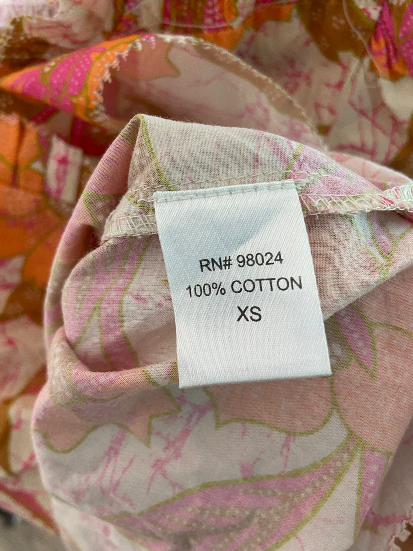 Love the Label Quincy Ruffled Floral Cotton Top size XS