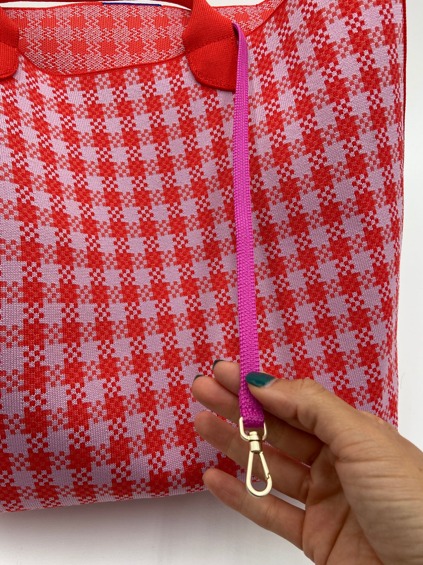 Rothy's Poppy Gingham Washable Tote