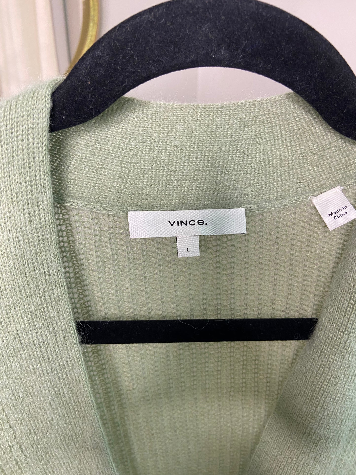 Vince Open Stitch Cardigan in Jade size L