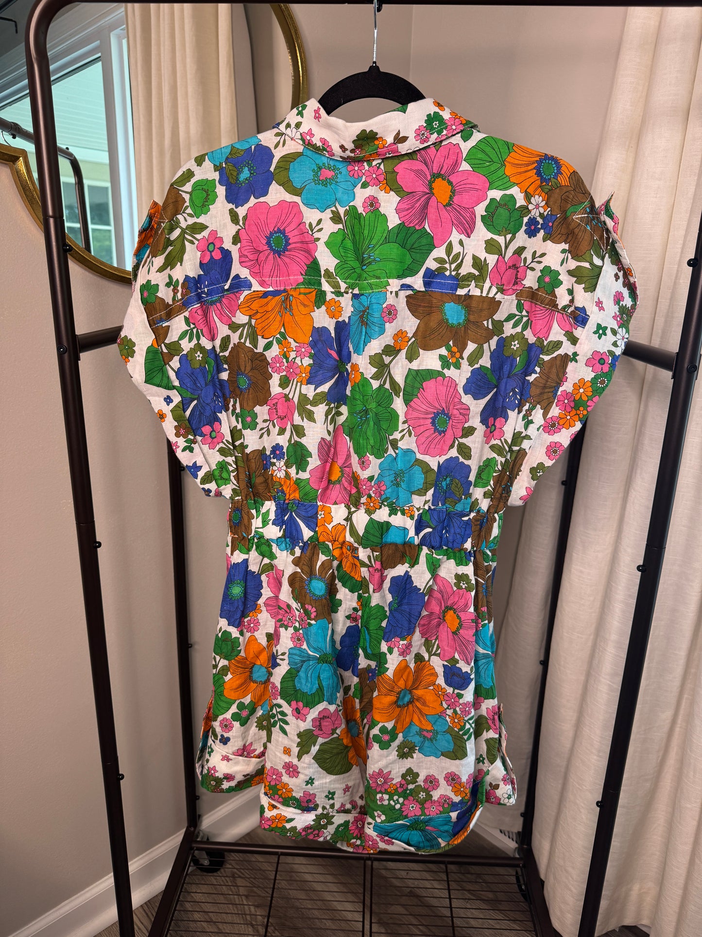 ZIMMERMANN Floral Riders Linen Playsuit size US 10