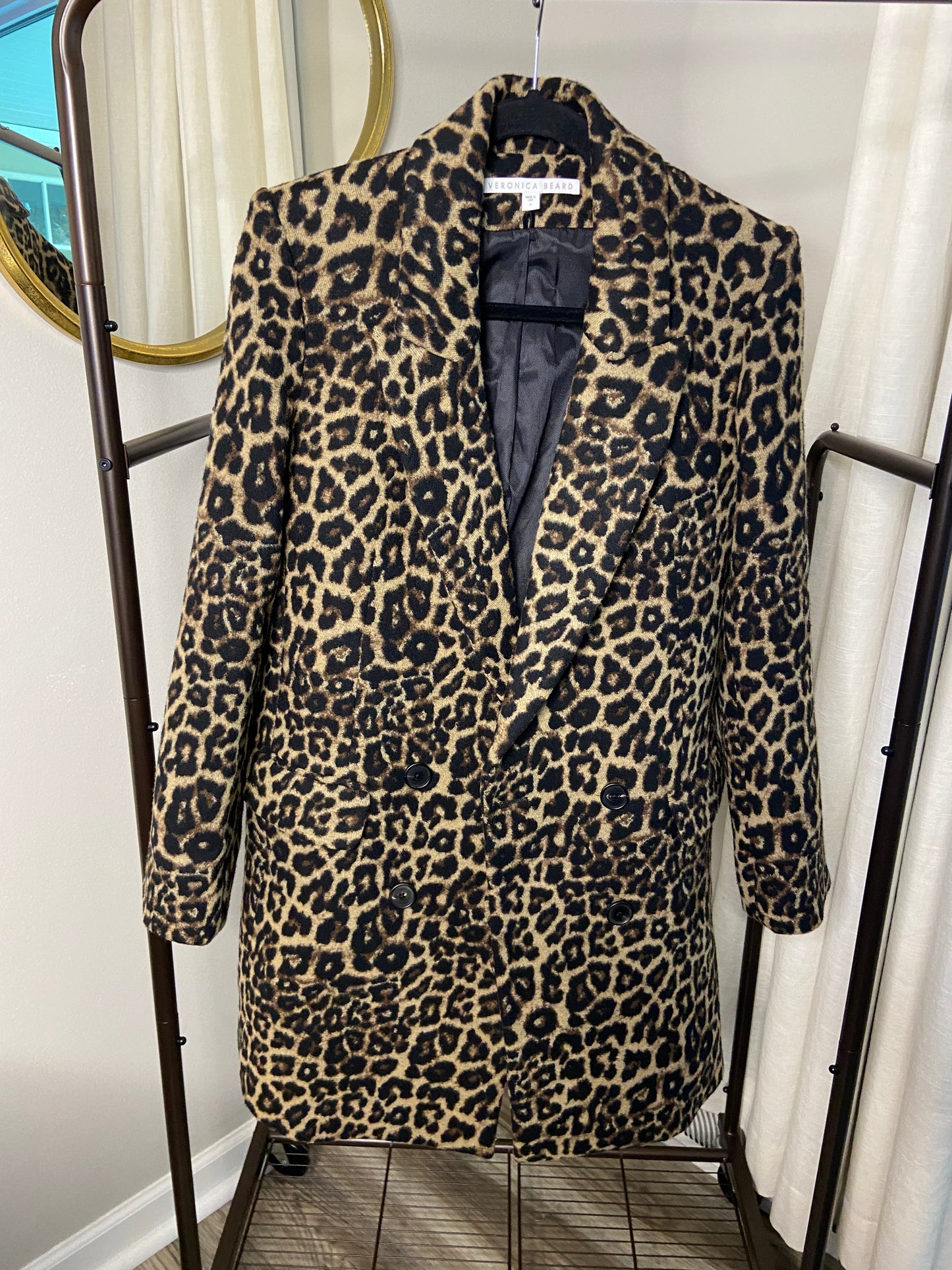 Veronica Beard Sienna Dickey Leopard Coat size 4