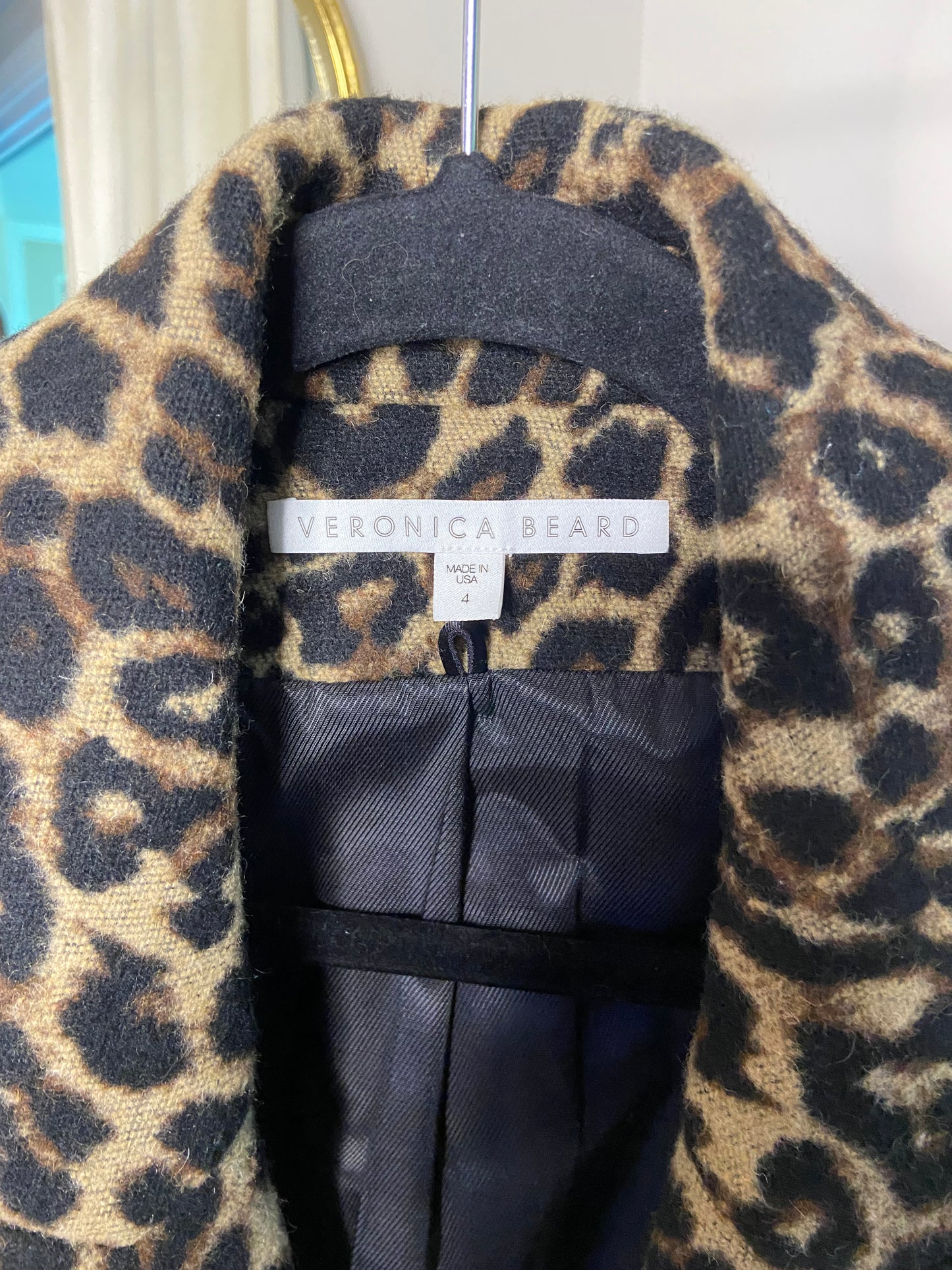 Veronica Beard Sienna Dickey Leopard Coat size 4