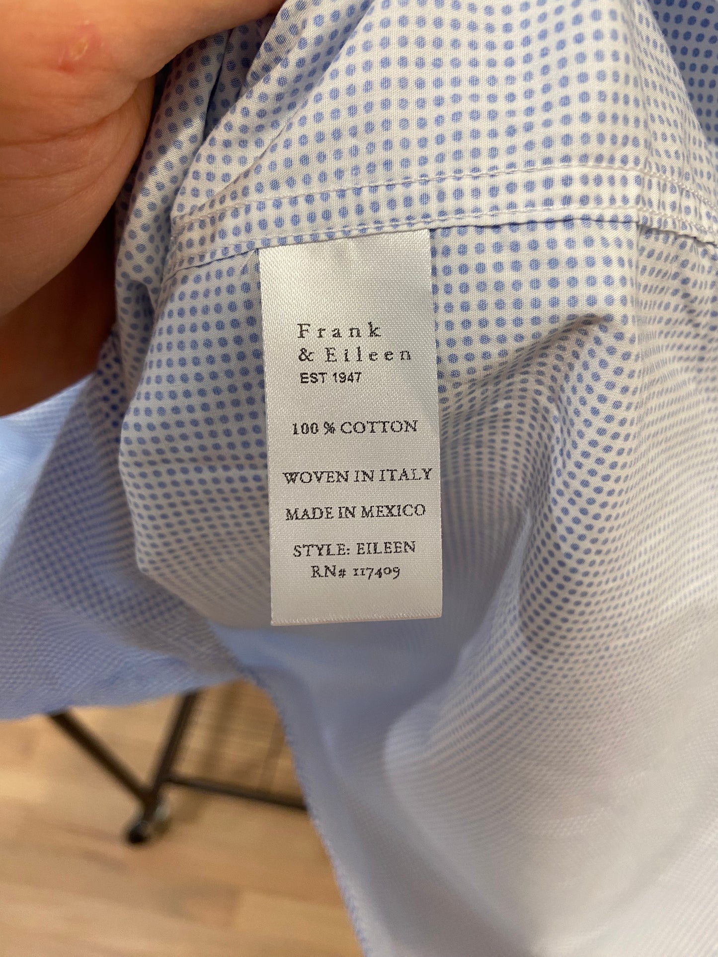 Frank & Eileen Eileen Shirt Blue Dot size XS