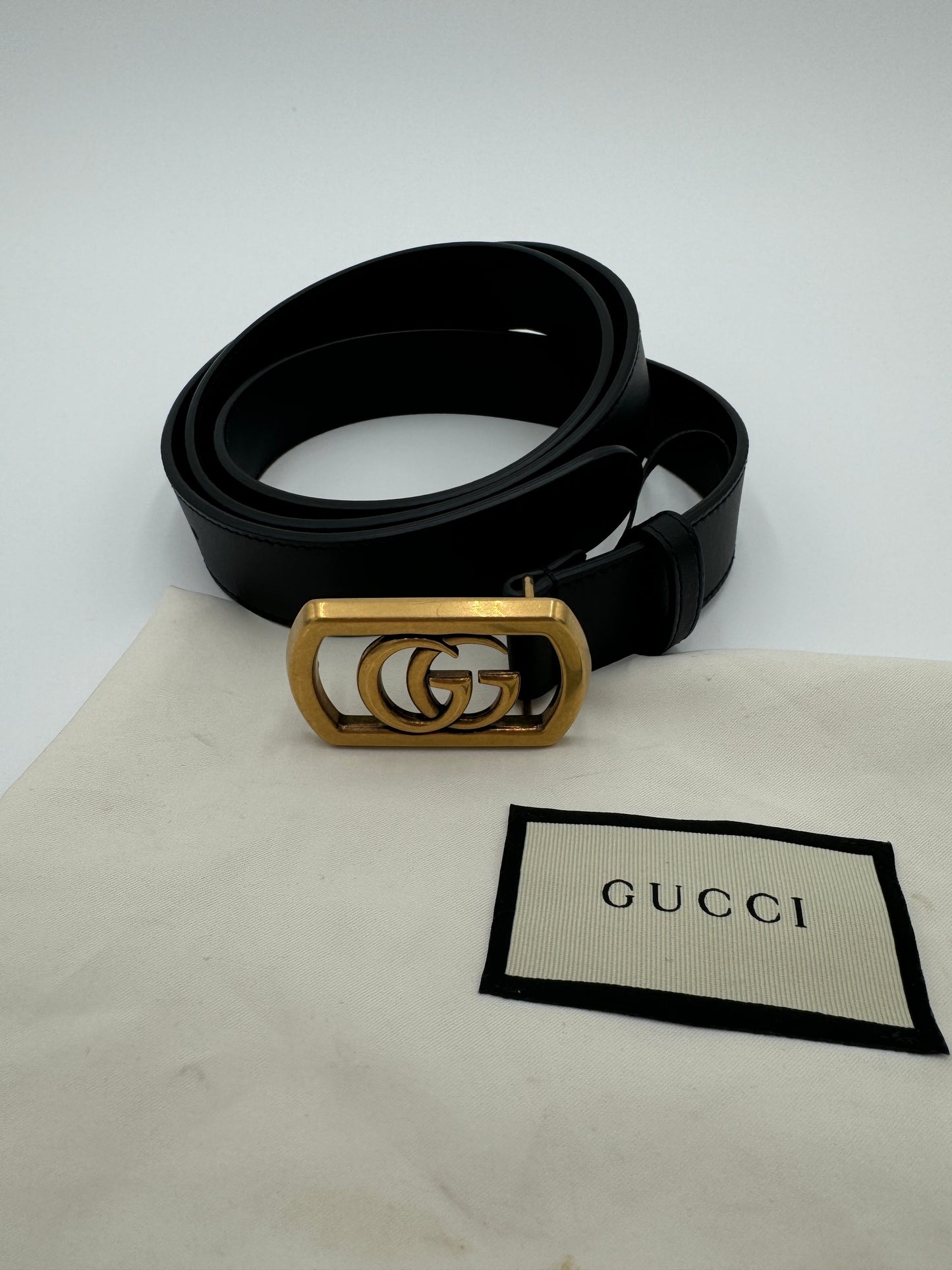 GUCCI Calfskin Framed GG Belt size 110