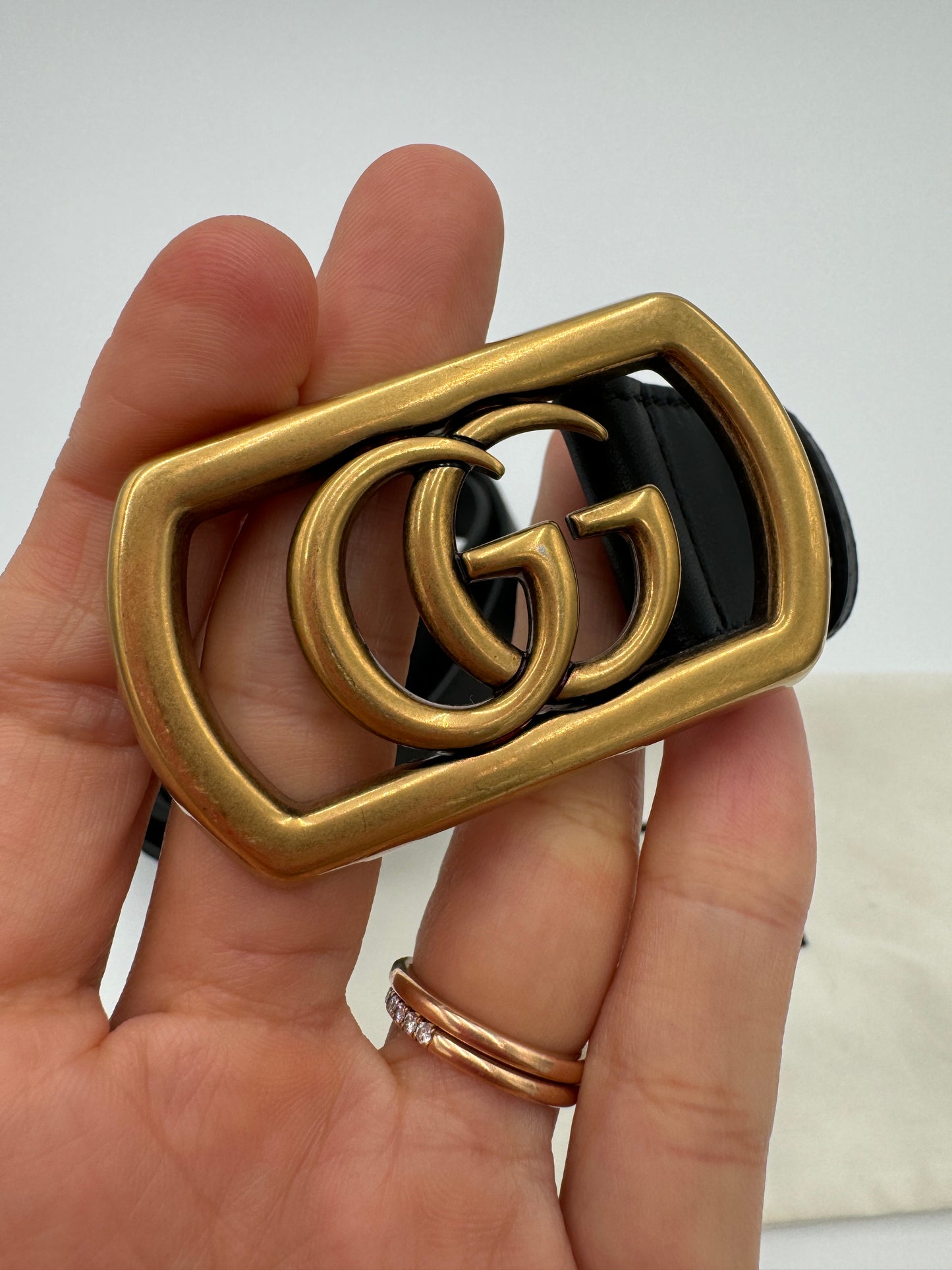 GUCCI Calfskin Framed GG Belt size 110