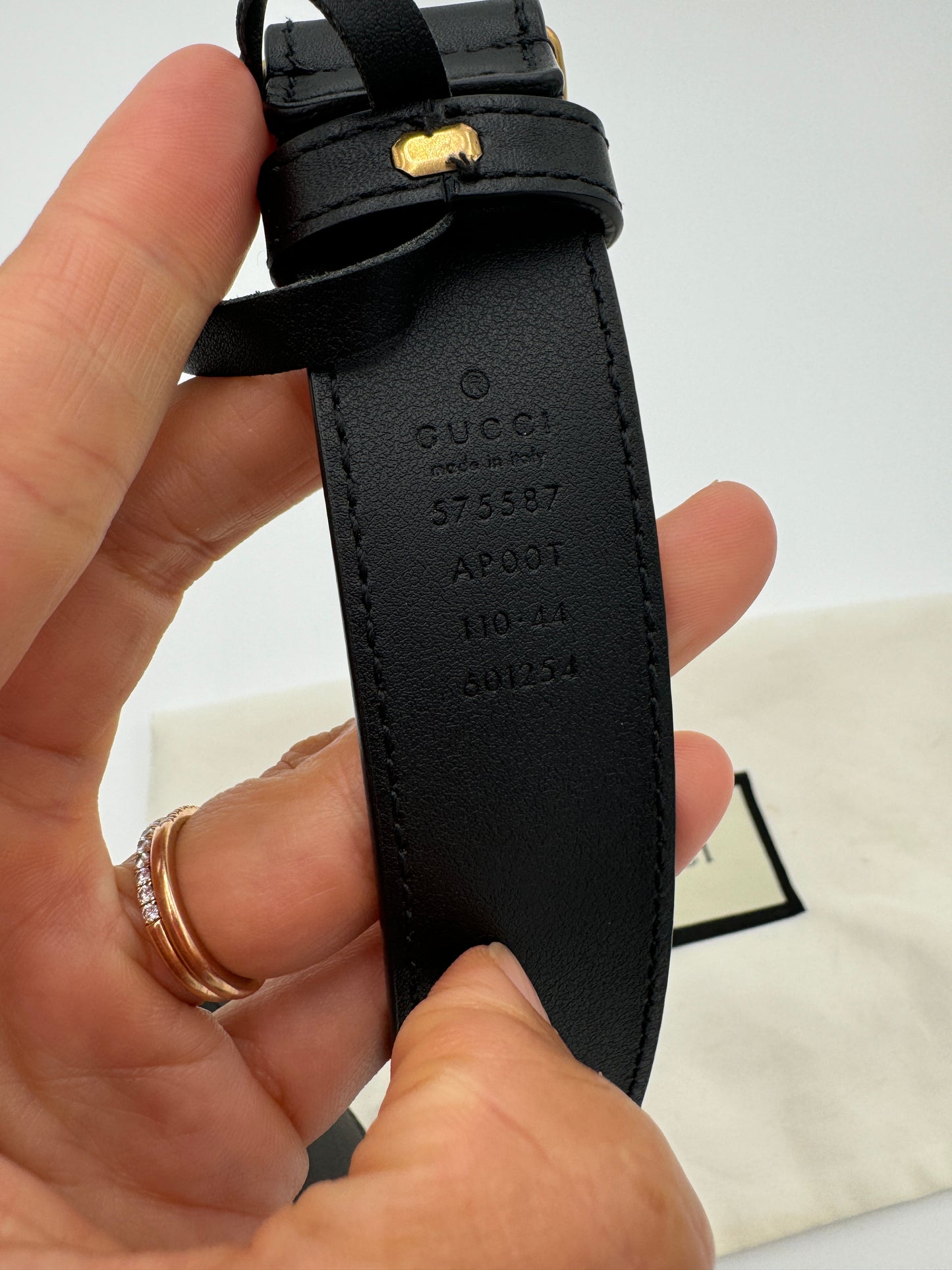 GUCCI Calfskin Framed GG Belt size 110