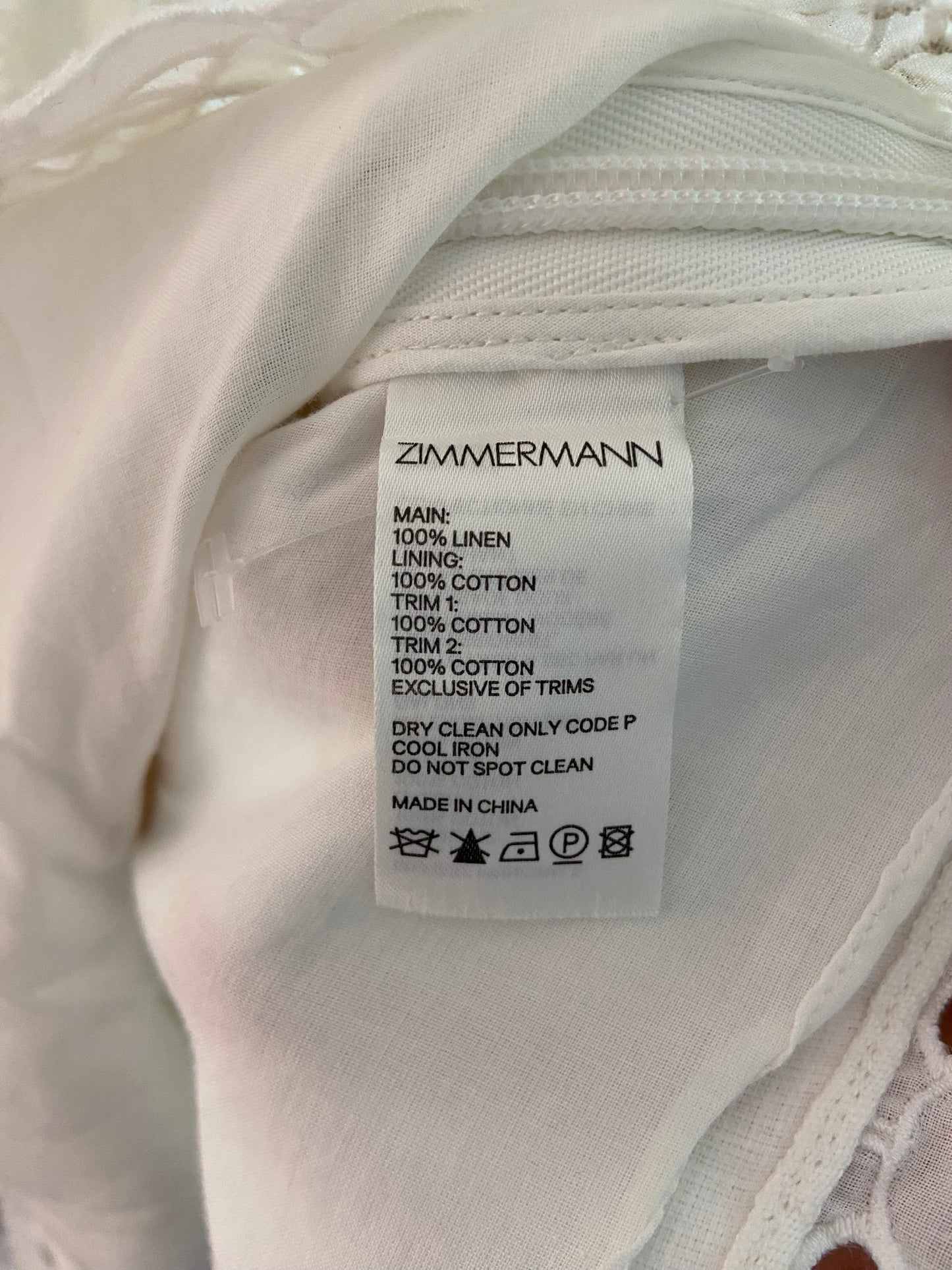 Zimmermann Kirra Tie Shoulder Cropped Top size US 8