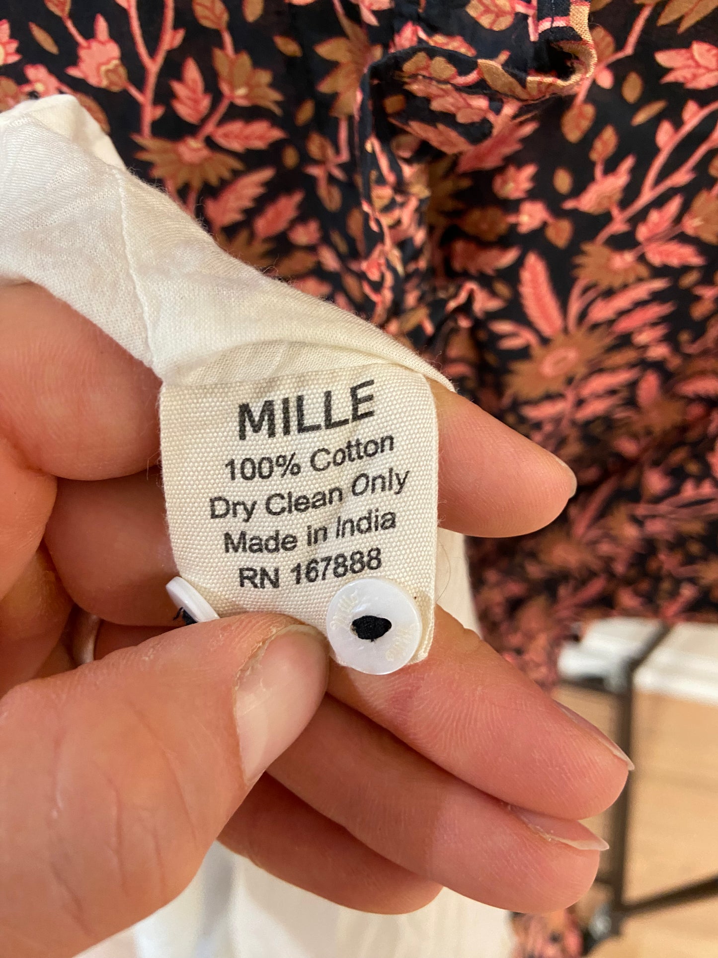 Mille Victoria Dress in Pink Black Floral size M