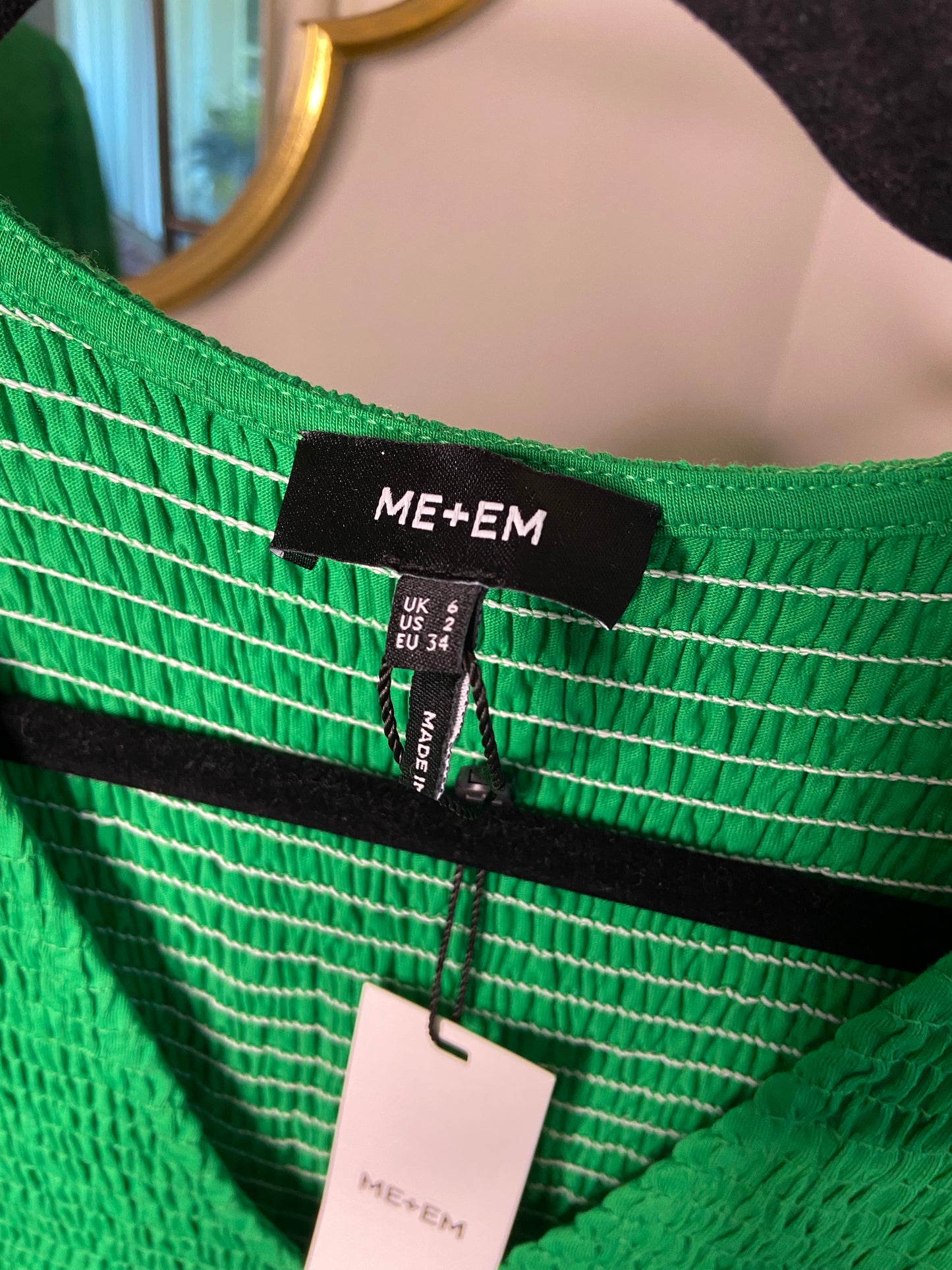 Me+Em Cotton V Neck Maxi Dress in Spring Green size 2
