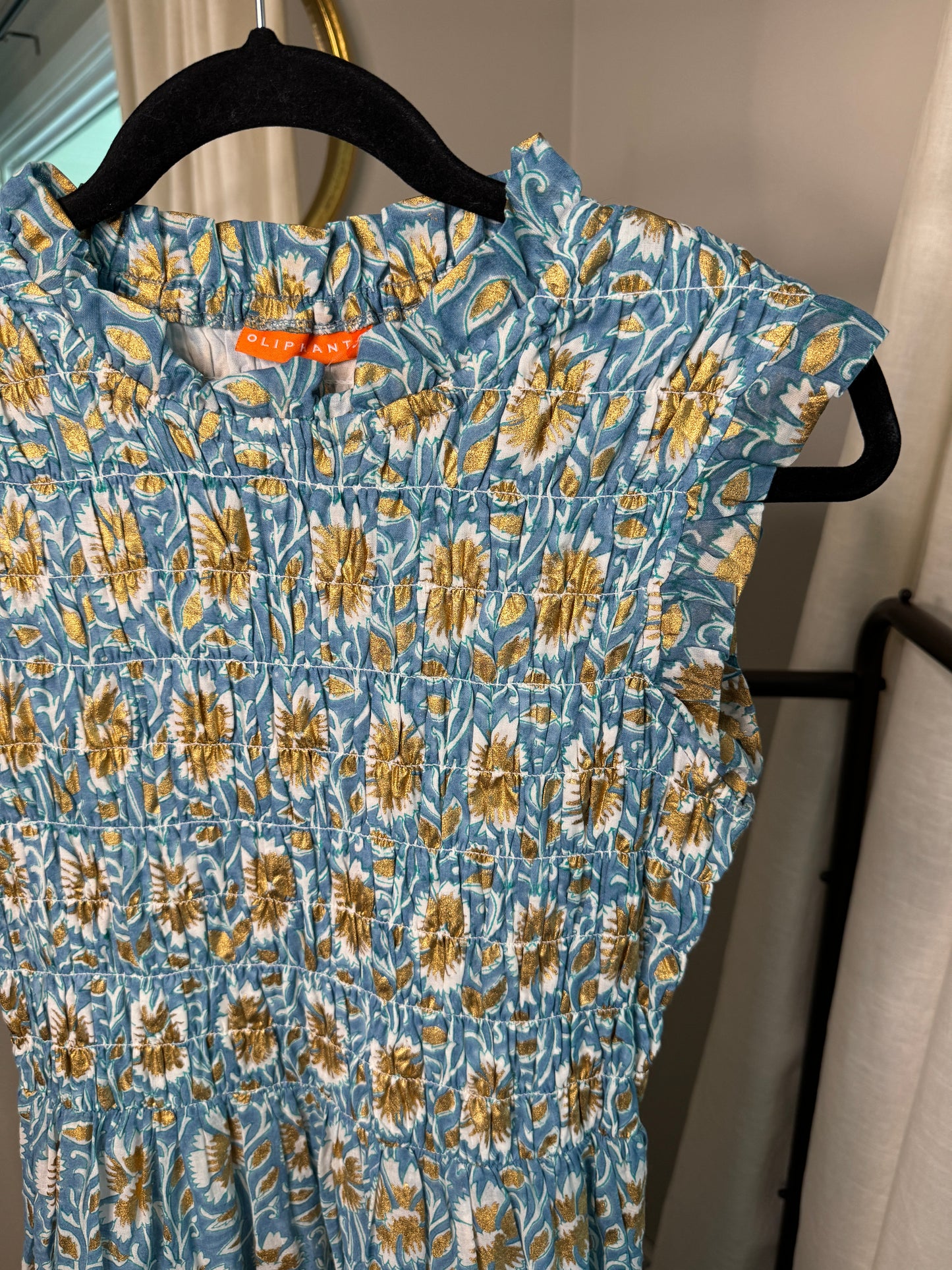 Oliphant Smocked Maxi Dress size S
