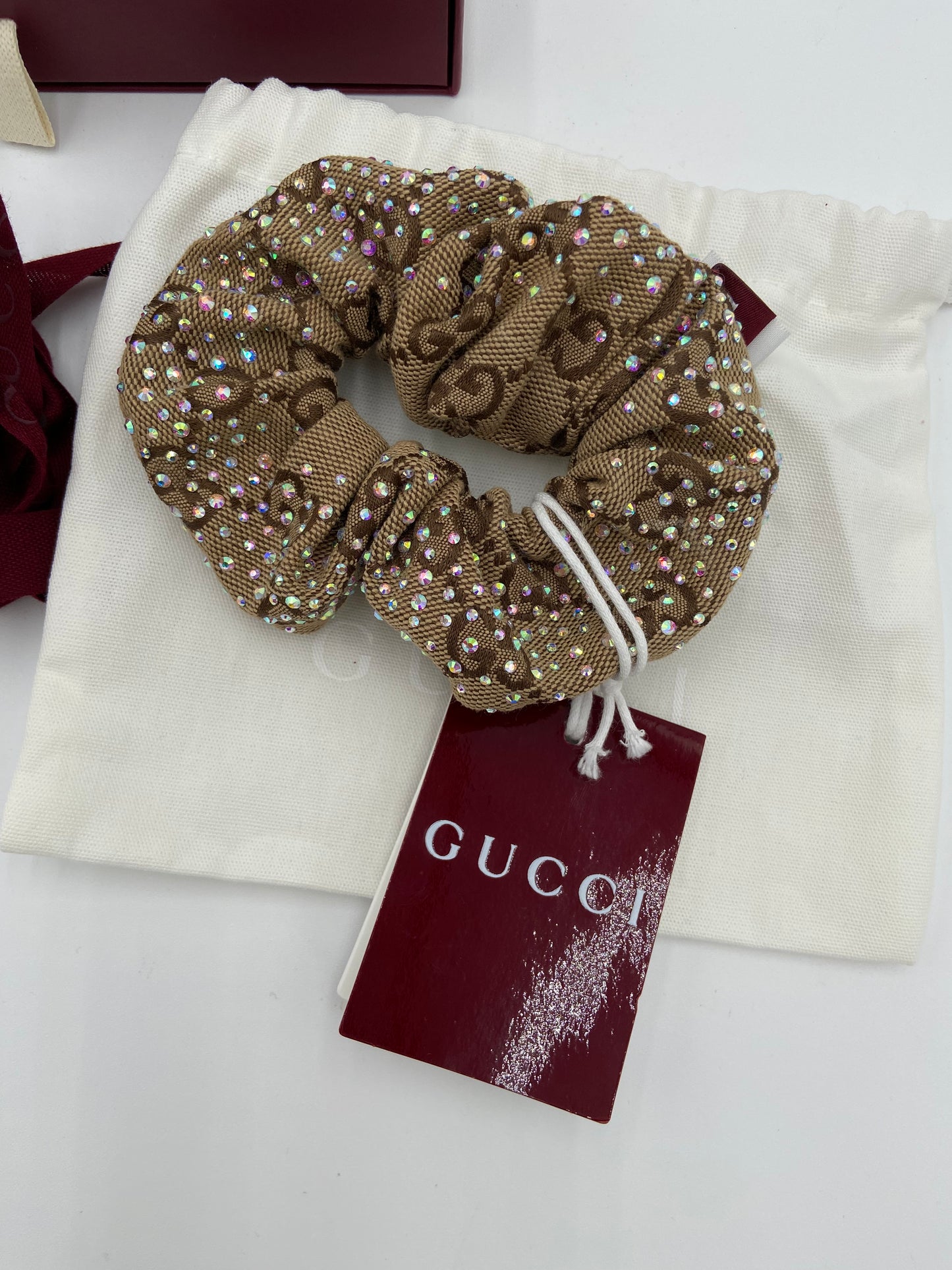 Gucci Canvas Scrunchie with Crystals