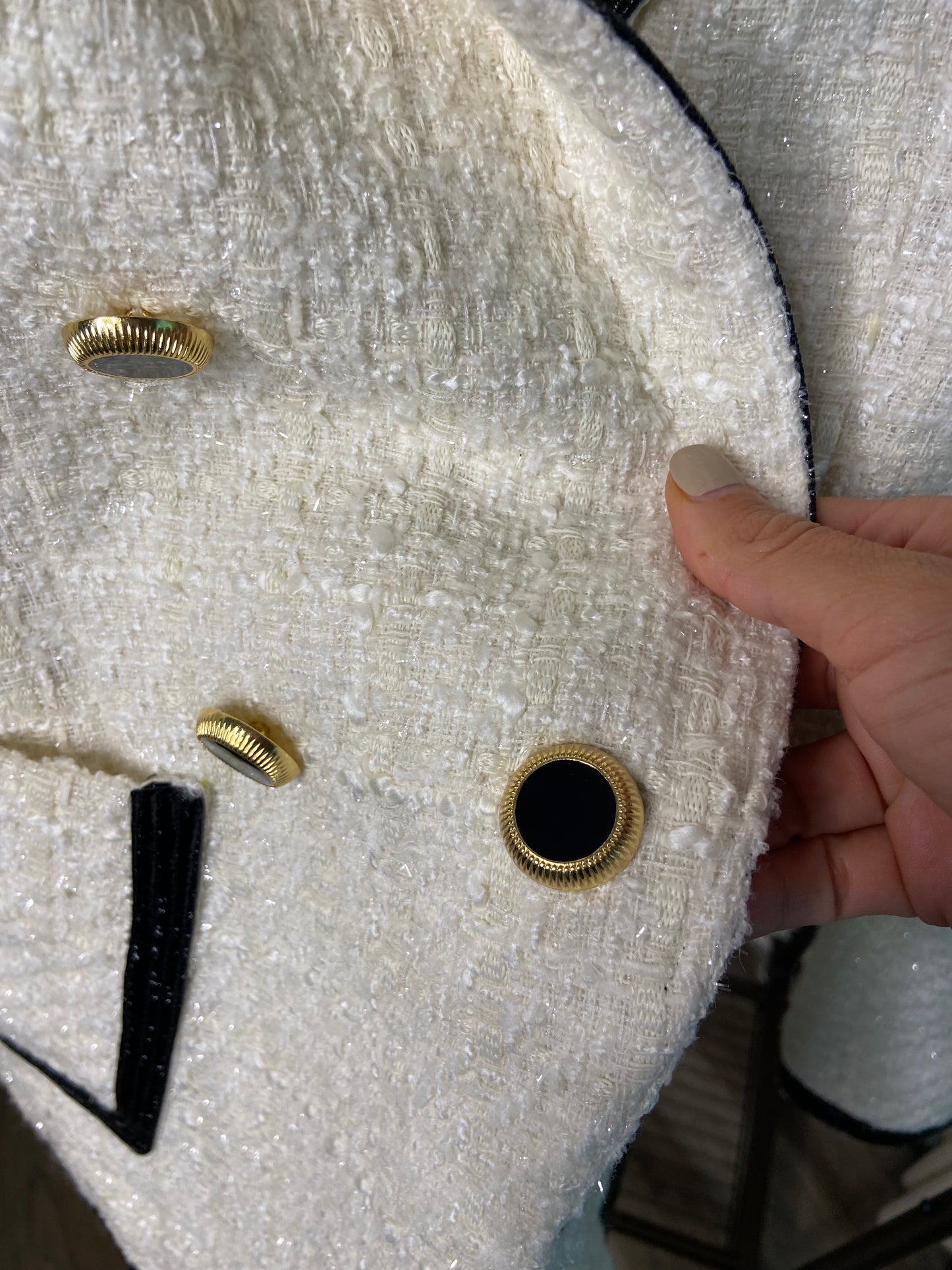 Veronica Beard Cato Cream Tweed Dickey Jacket size 6
