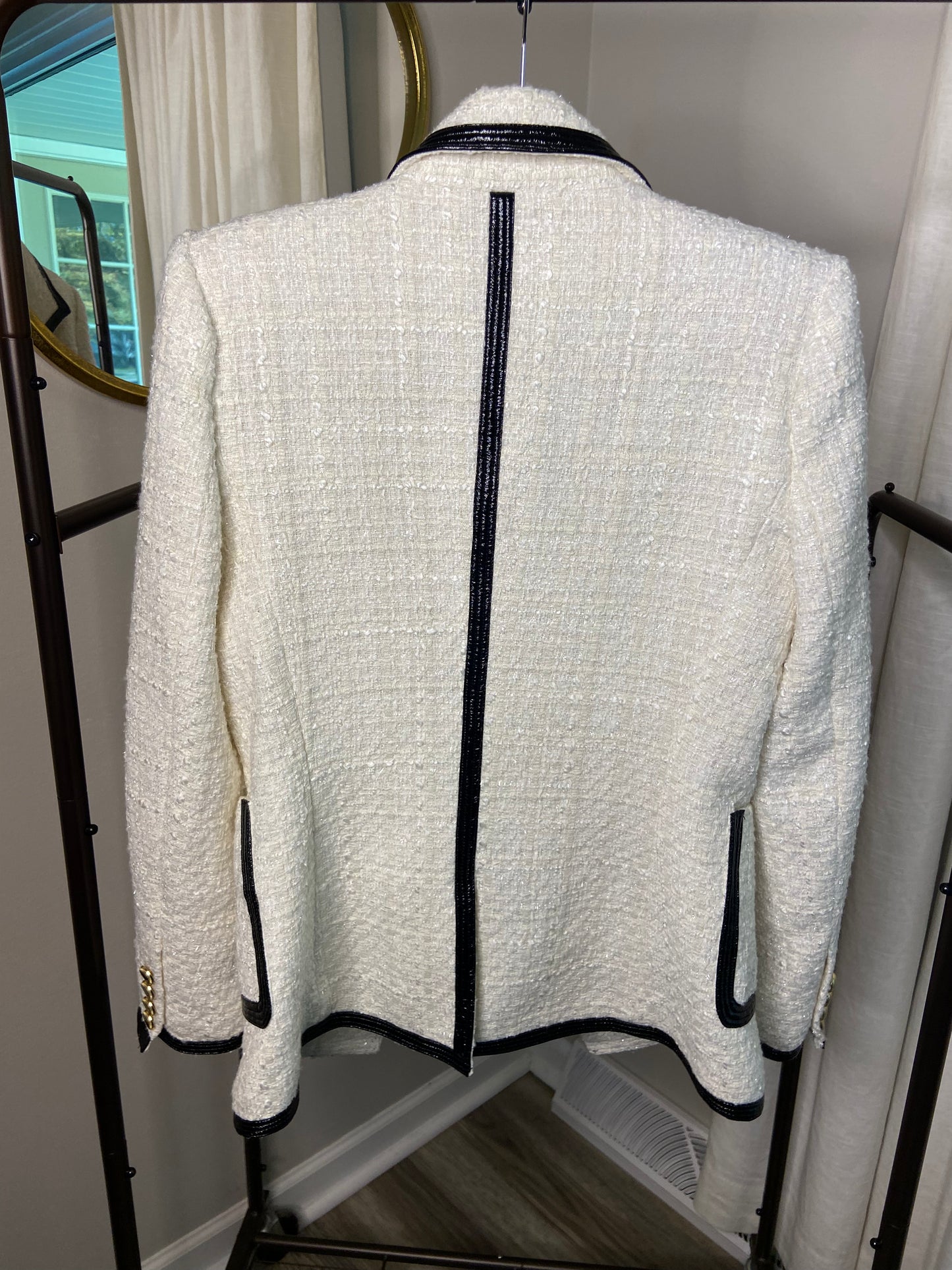 Veronica Beard Cato Cream Tweed Dickey Jacket size 6