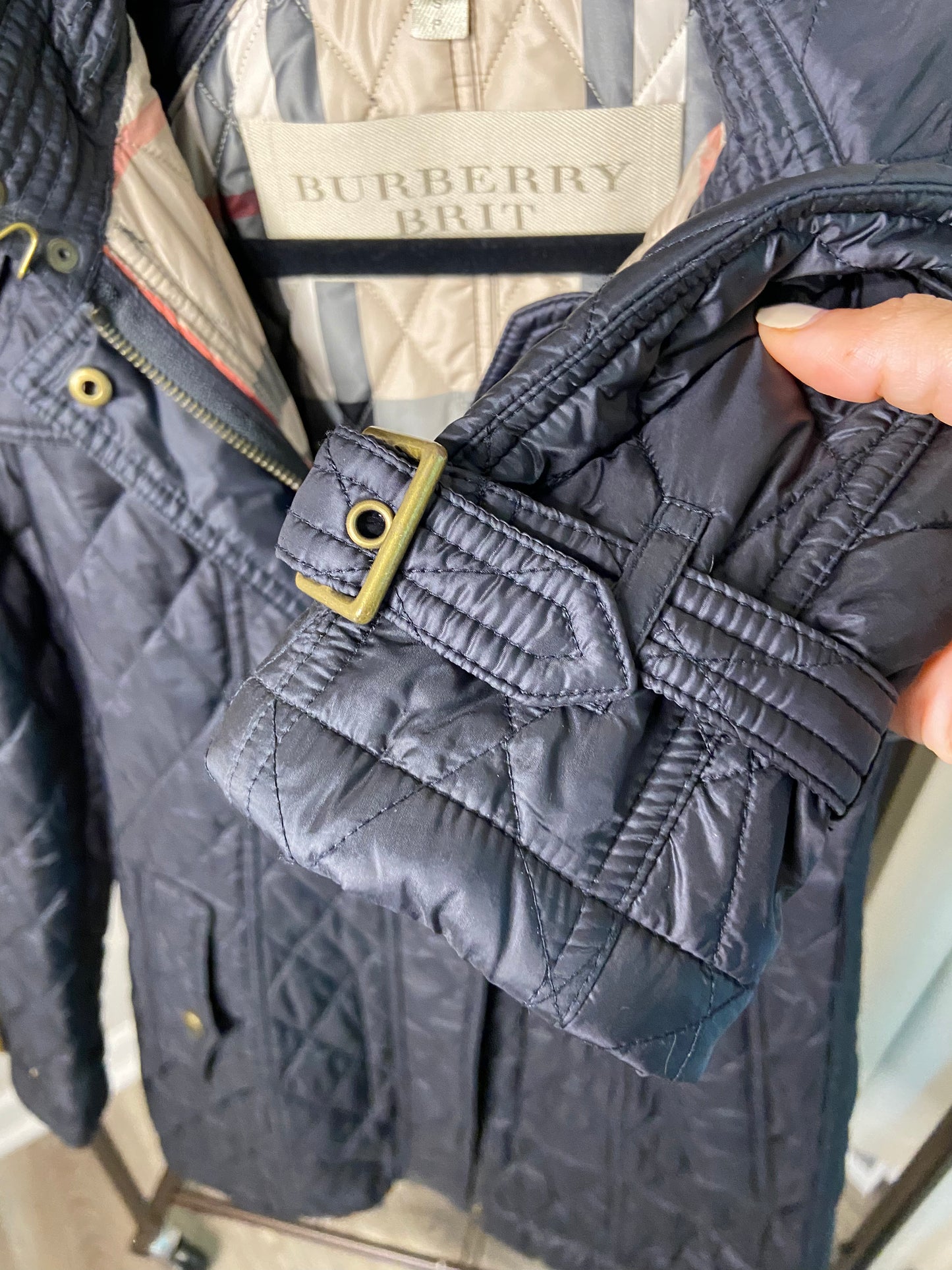 Burberry Nova Check Bellbridge Quilted Coat size S