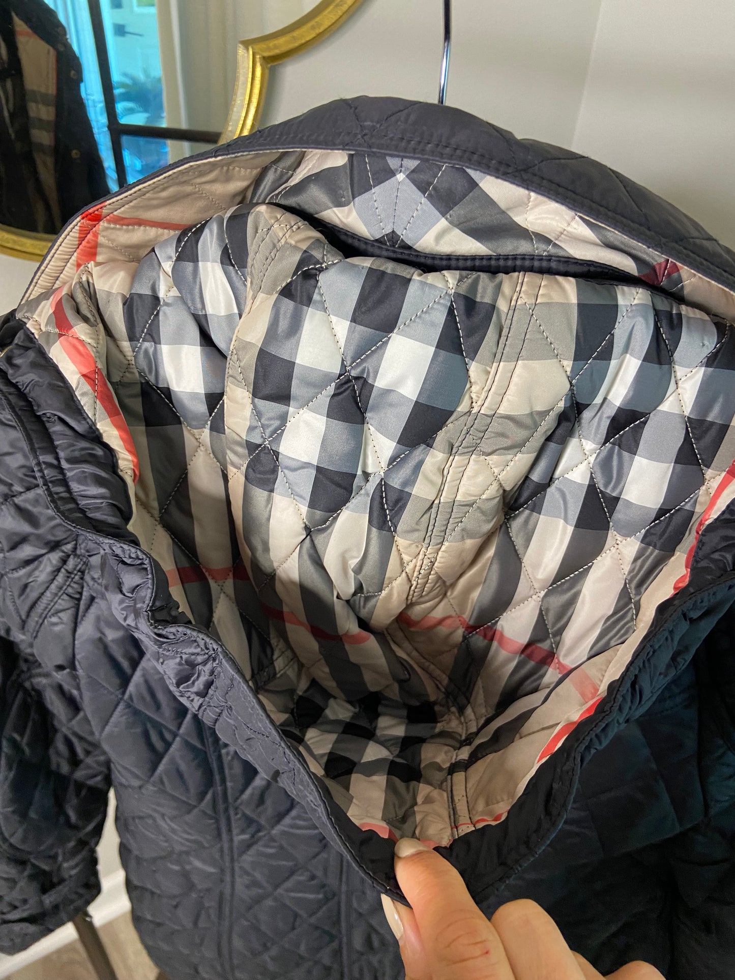 Burberry Nova Check Bellbridge Quilted Coat size S