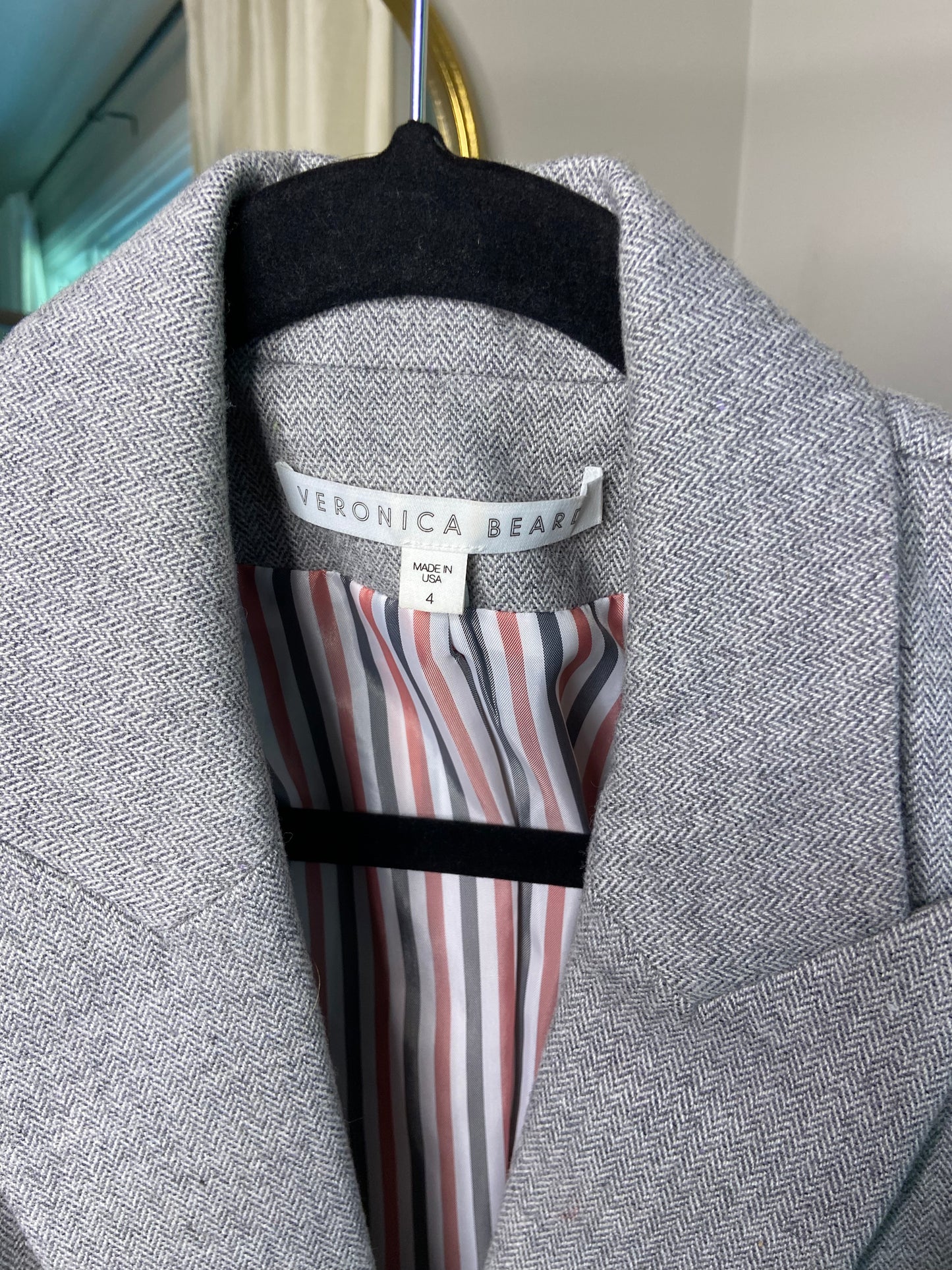 Veronica Beard Diego Gray Wool Blend Dickey Jacket size 4