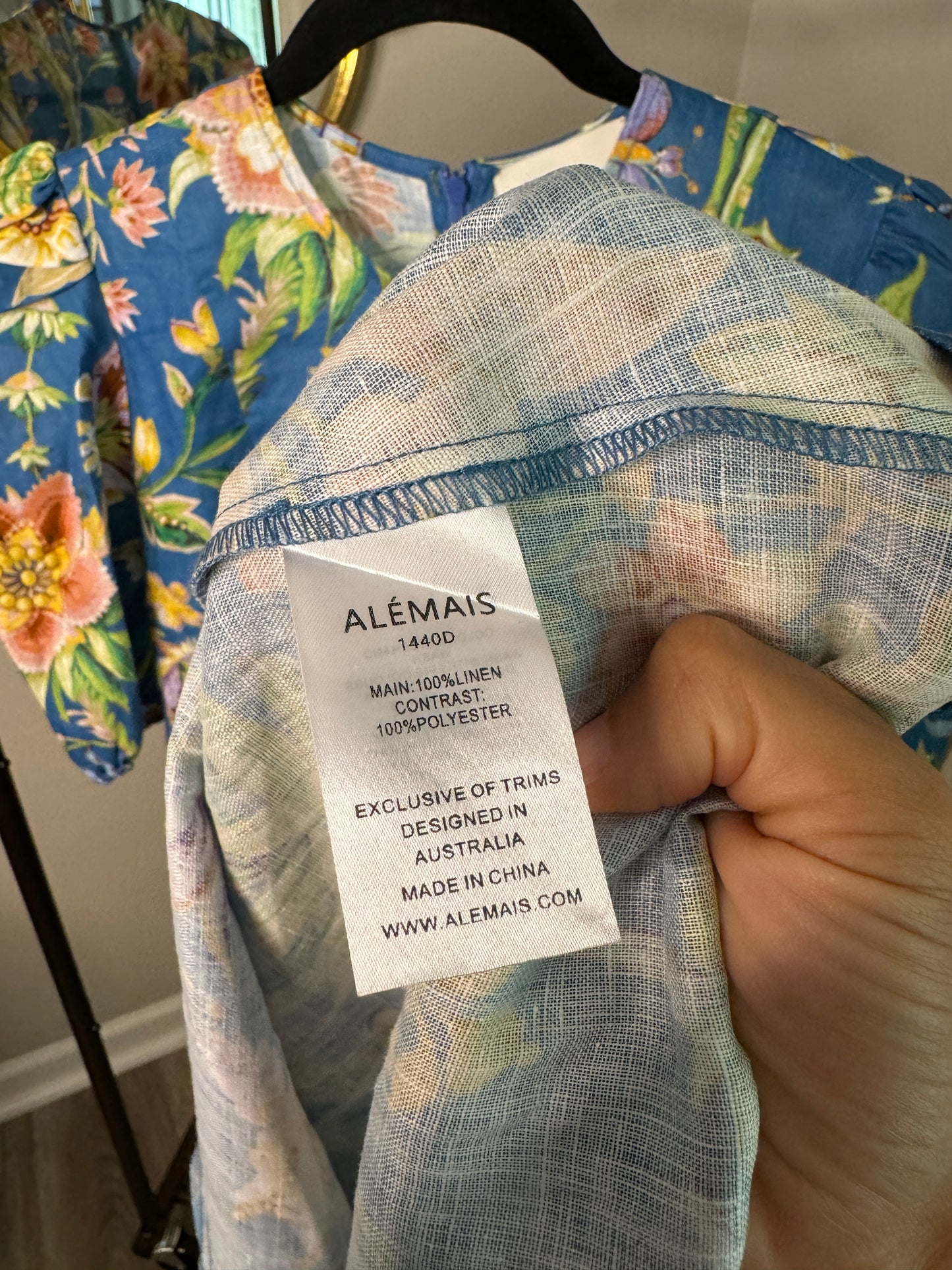 ALEMAIS June Linen Midi Dress size US 4