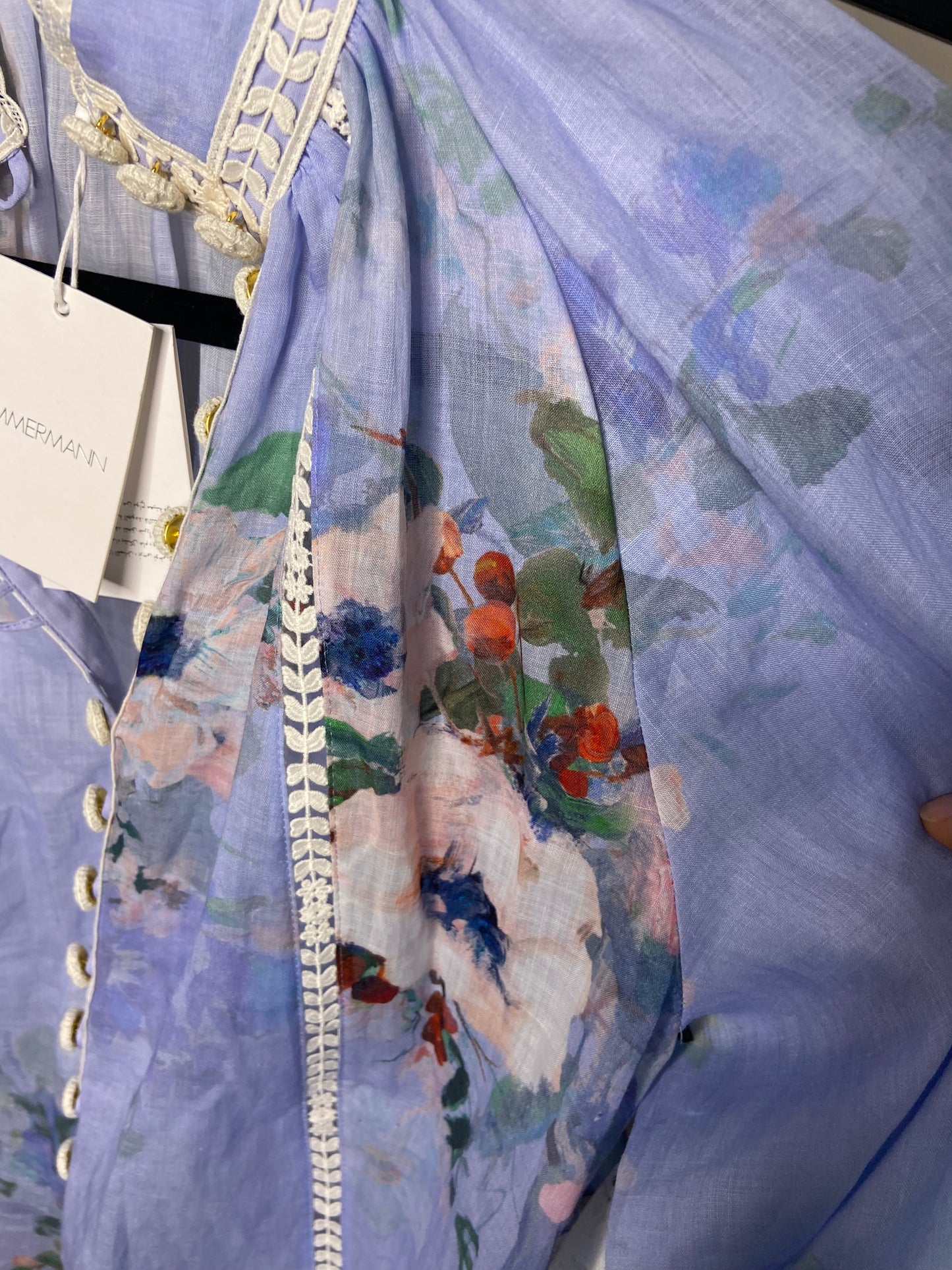 Zimmermann Everley Lace Trim Blouse and Tuck Shorts size US 4