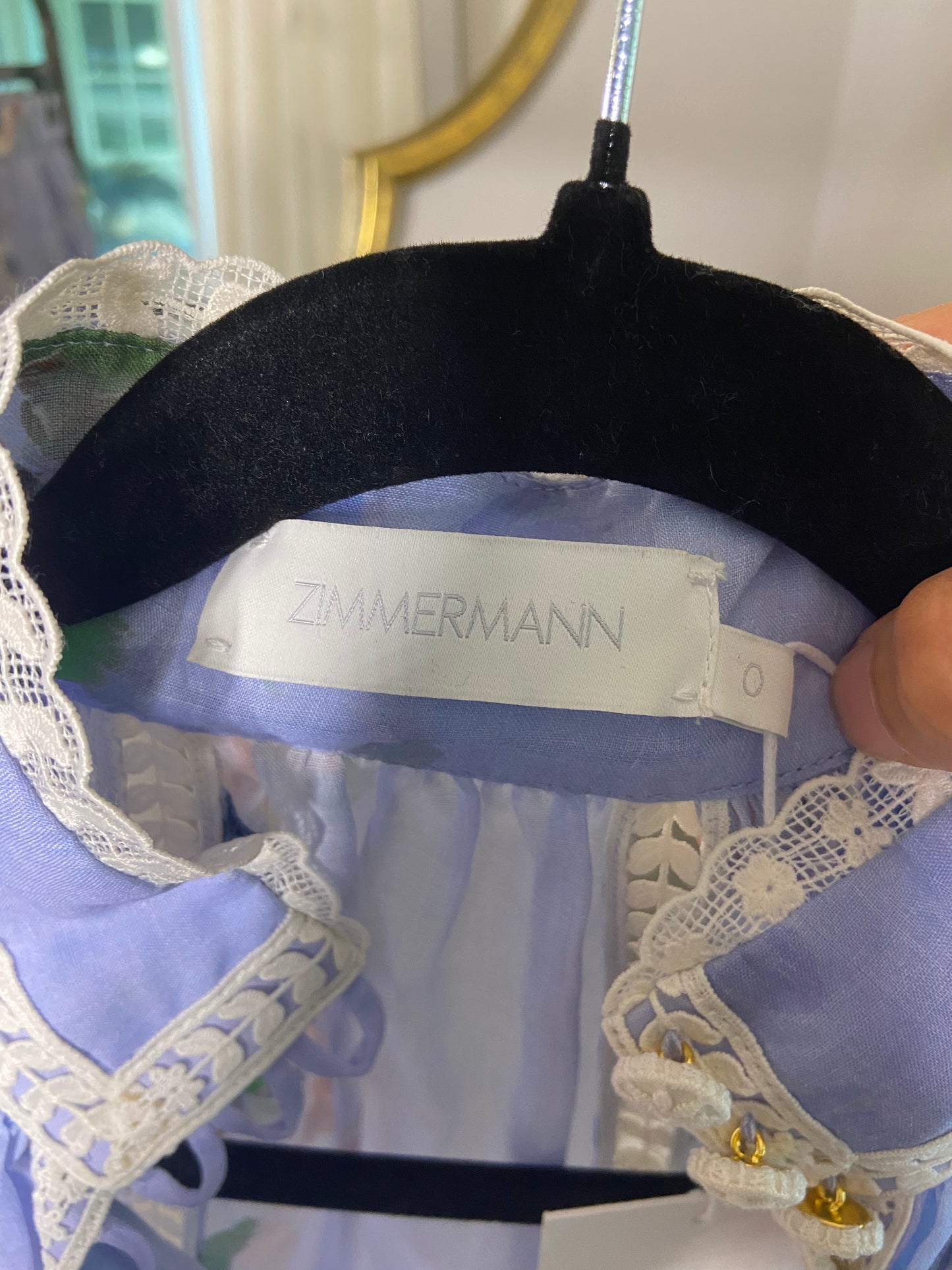 Zimmermann Everley Lace Trim Blouse and Tuck Shorts size US 4