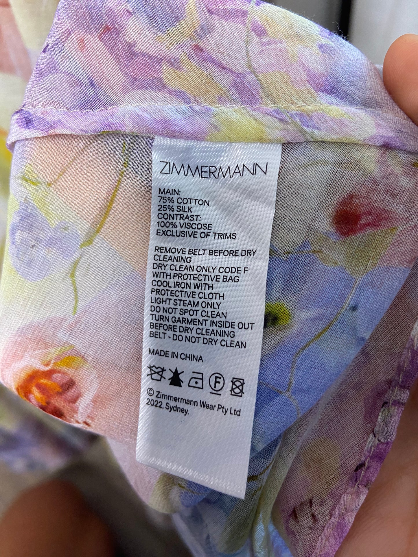 Zimmermann Rhythmic Shirred Floral-Print Midi Dress size US 6
