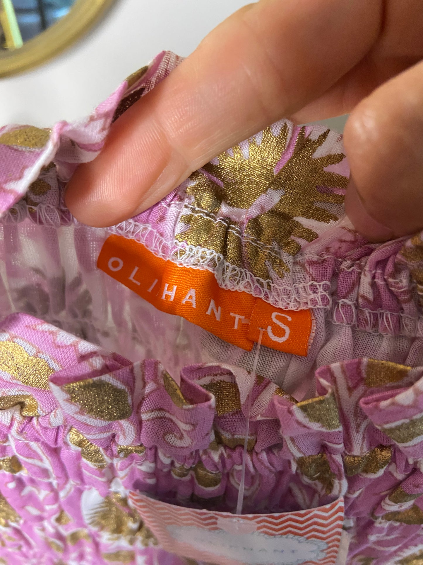 Oliphant Smocked Maxi Dress size S