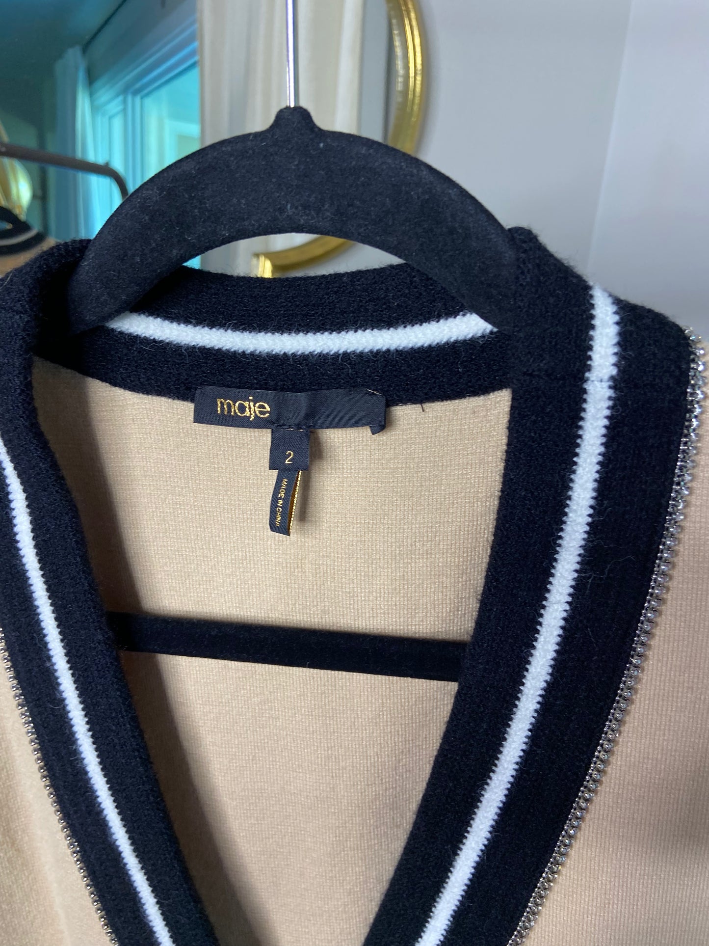 Maje Marshelli Oversized Sleeveless Cardigan size M