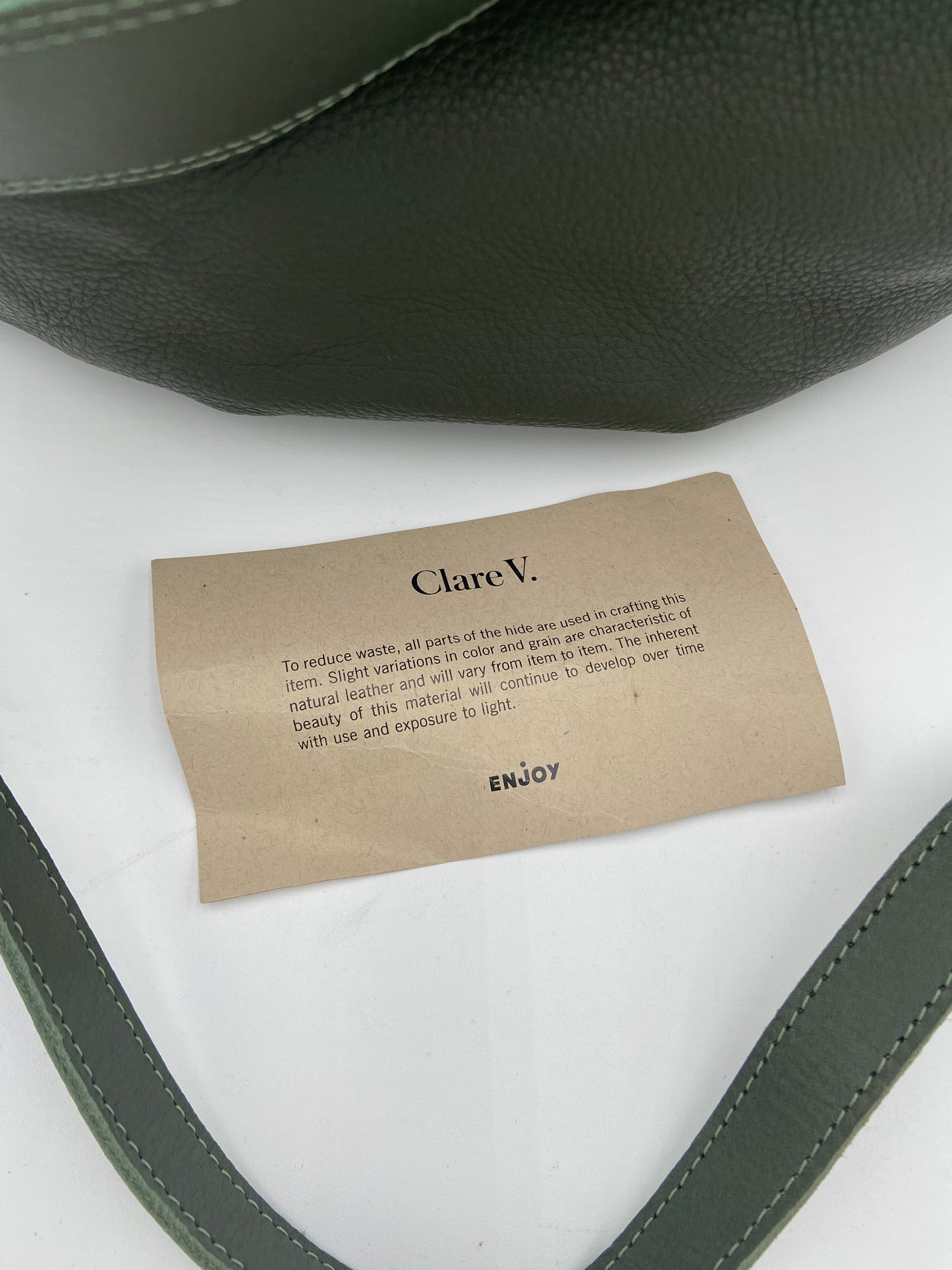 Clare V Moyen Messenger Olive Green
