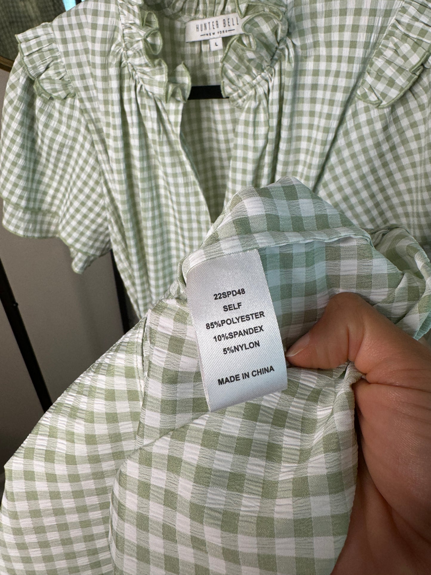 Hunter Bell Gingham Matthews Midi Dress size L
