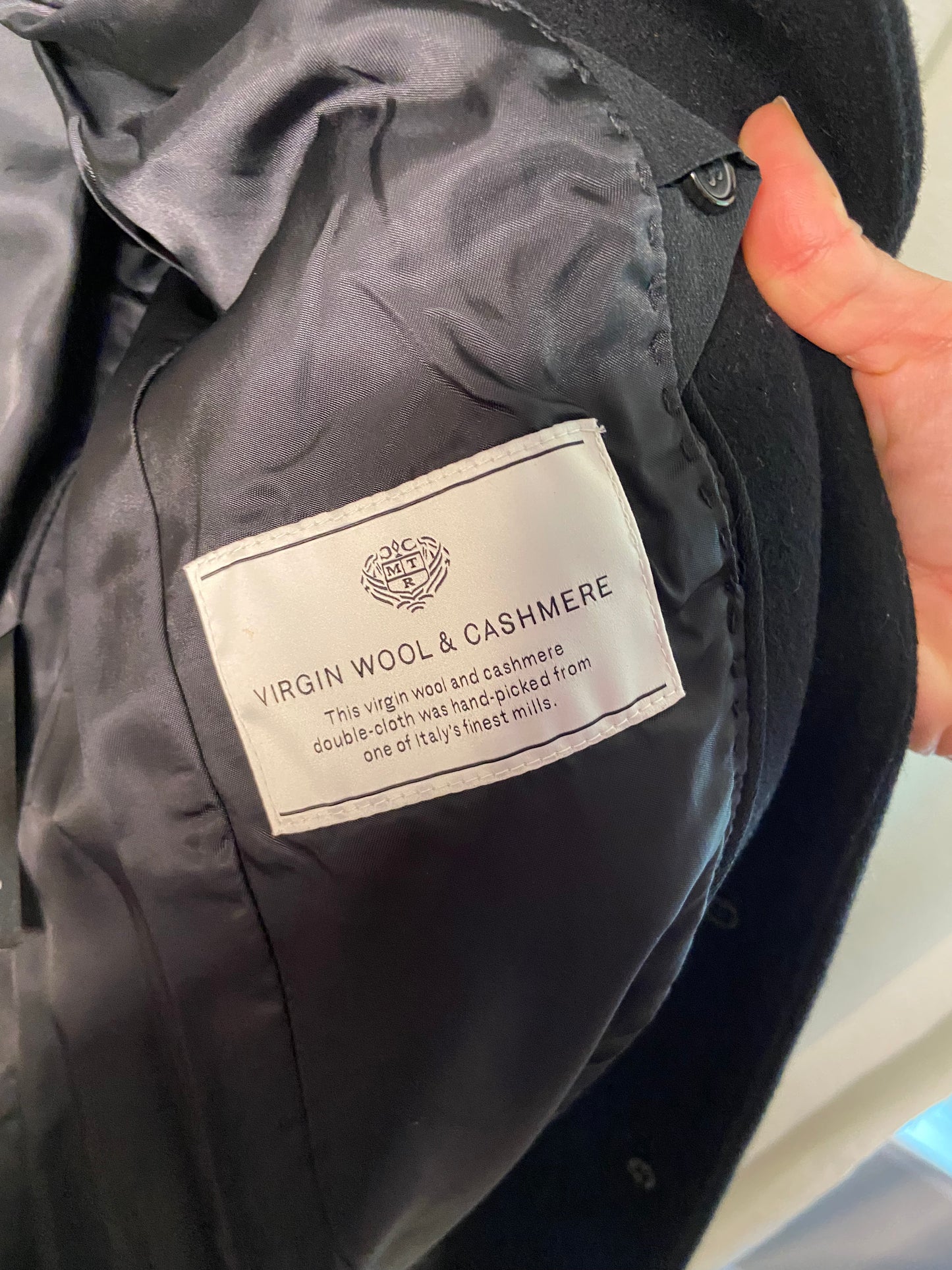 Wilfred Laval Black Wool Cashmere Coat size S