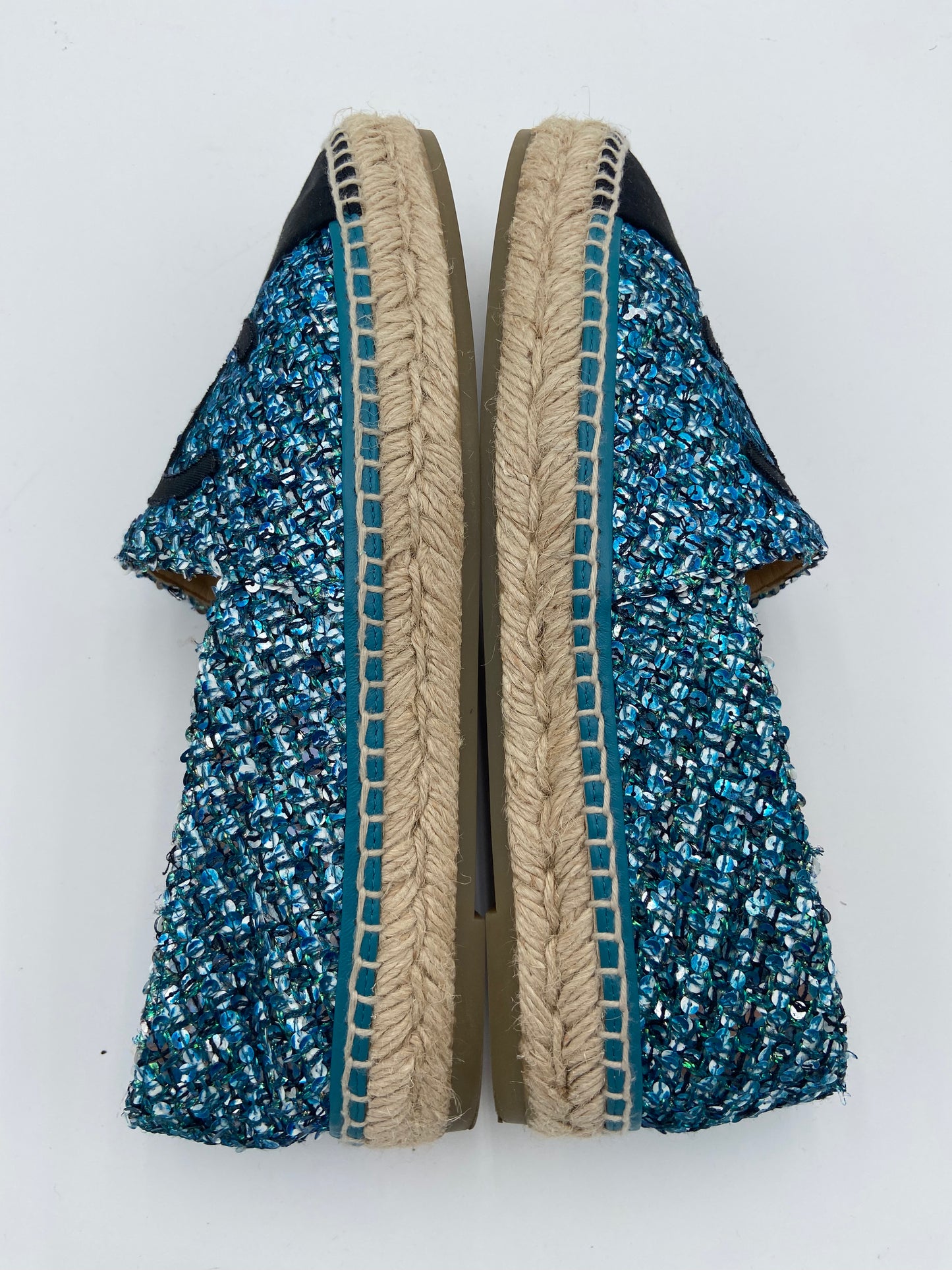Chanel Interlocking CC Logo Tweed Espadrilles size 41