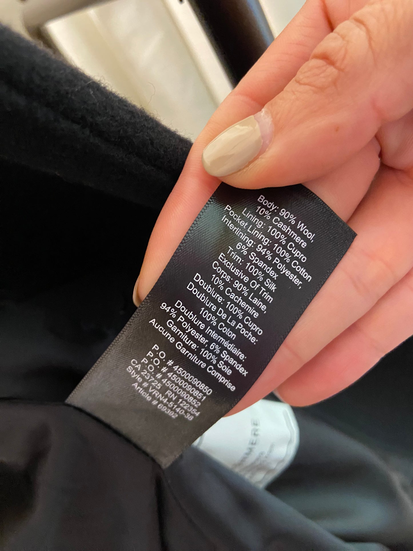 Wilfred Laval Black Wool Cashmere Coat size S