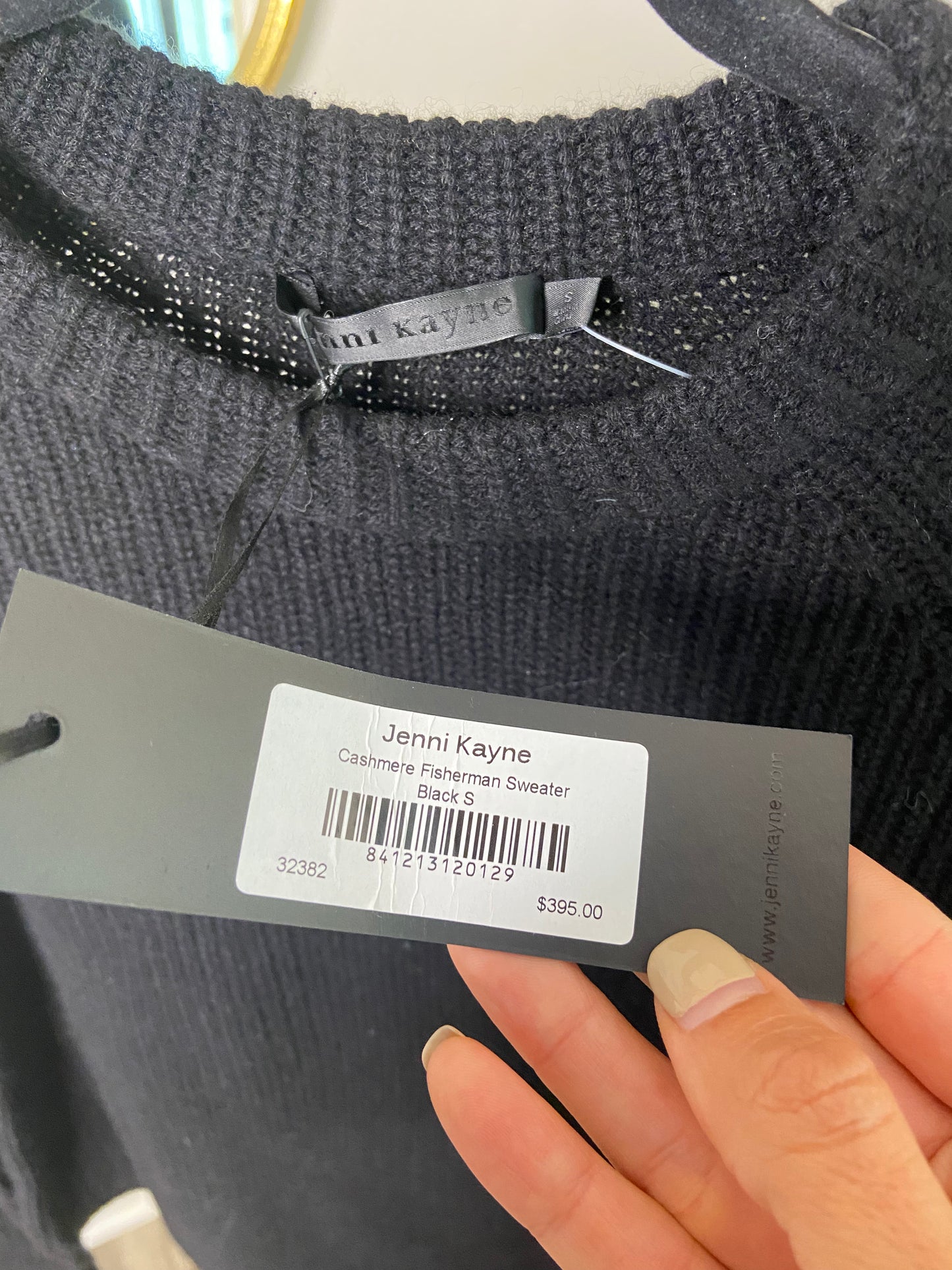 Jenni Kayne Black Cashmere Fisherman Sweater size S
