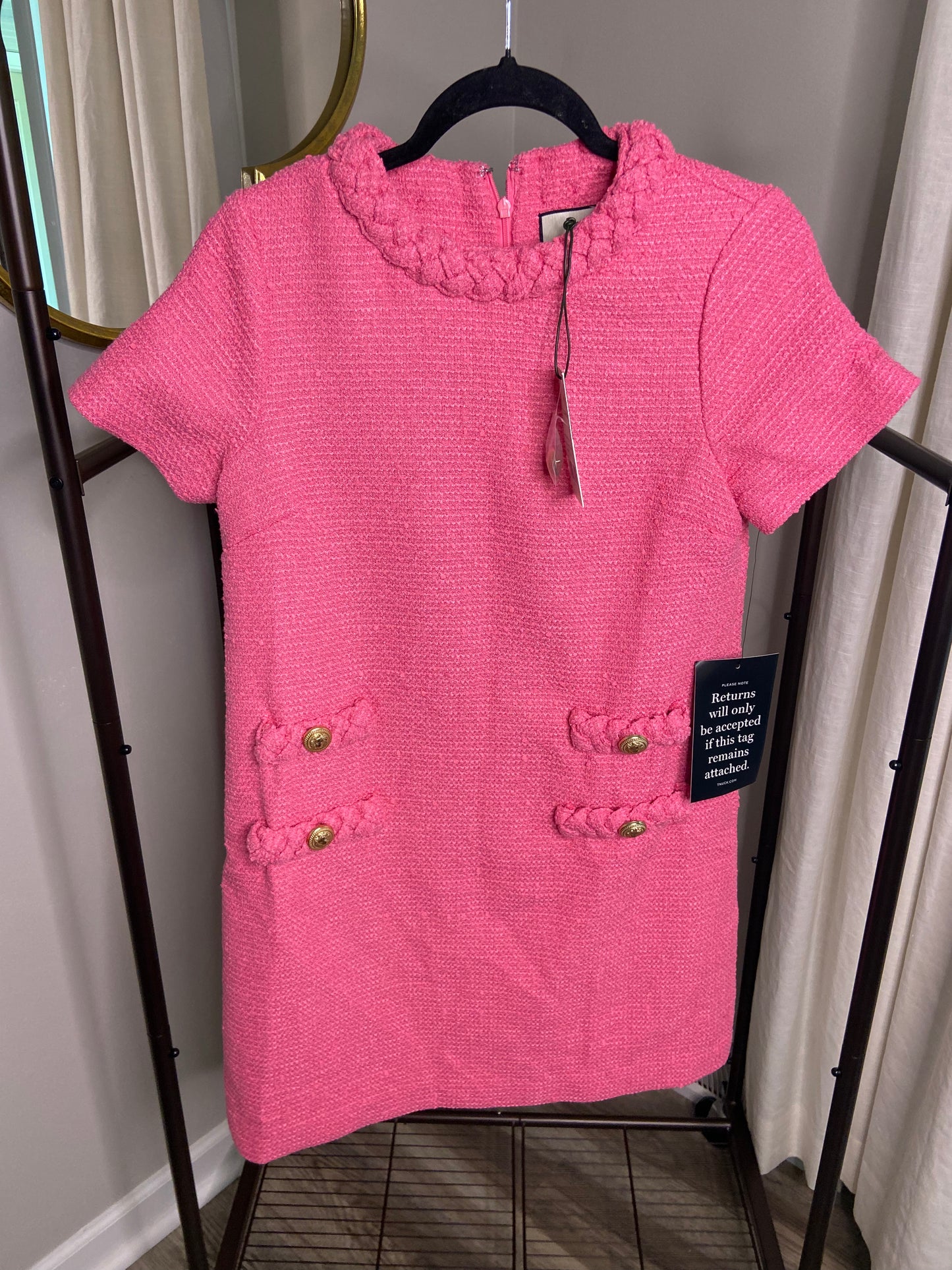 Tuckernuck Pink Tweed Jackie Mini Dress size XS
