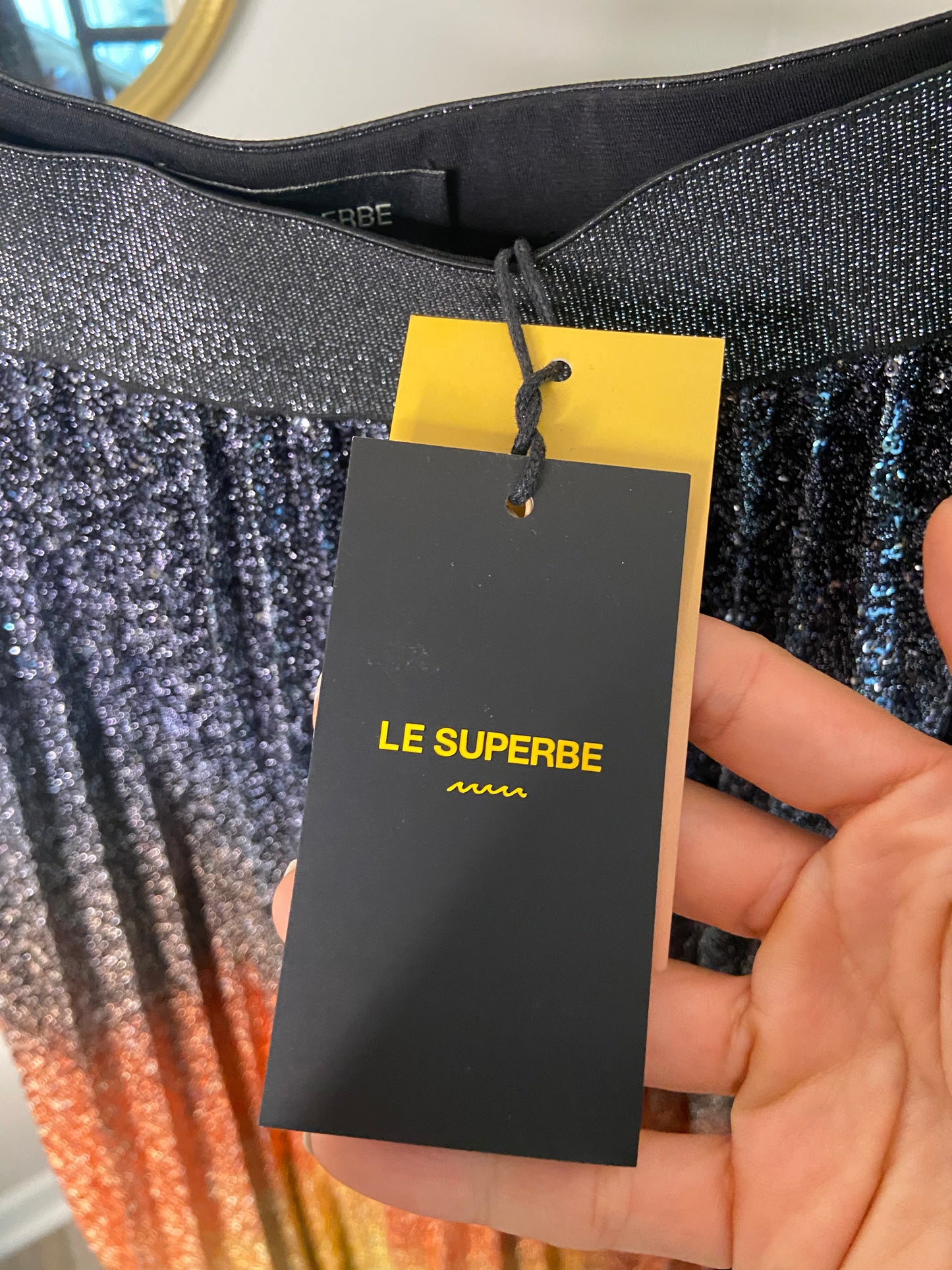 Le Superbe Flame Degrade Sequined Skirt size S