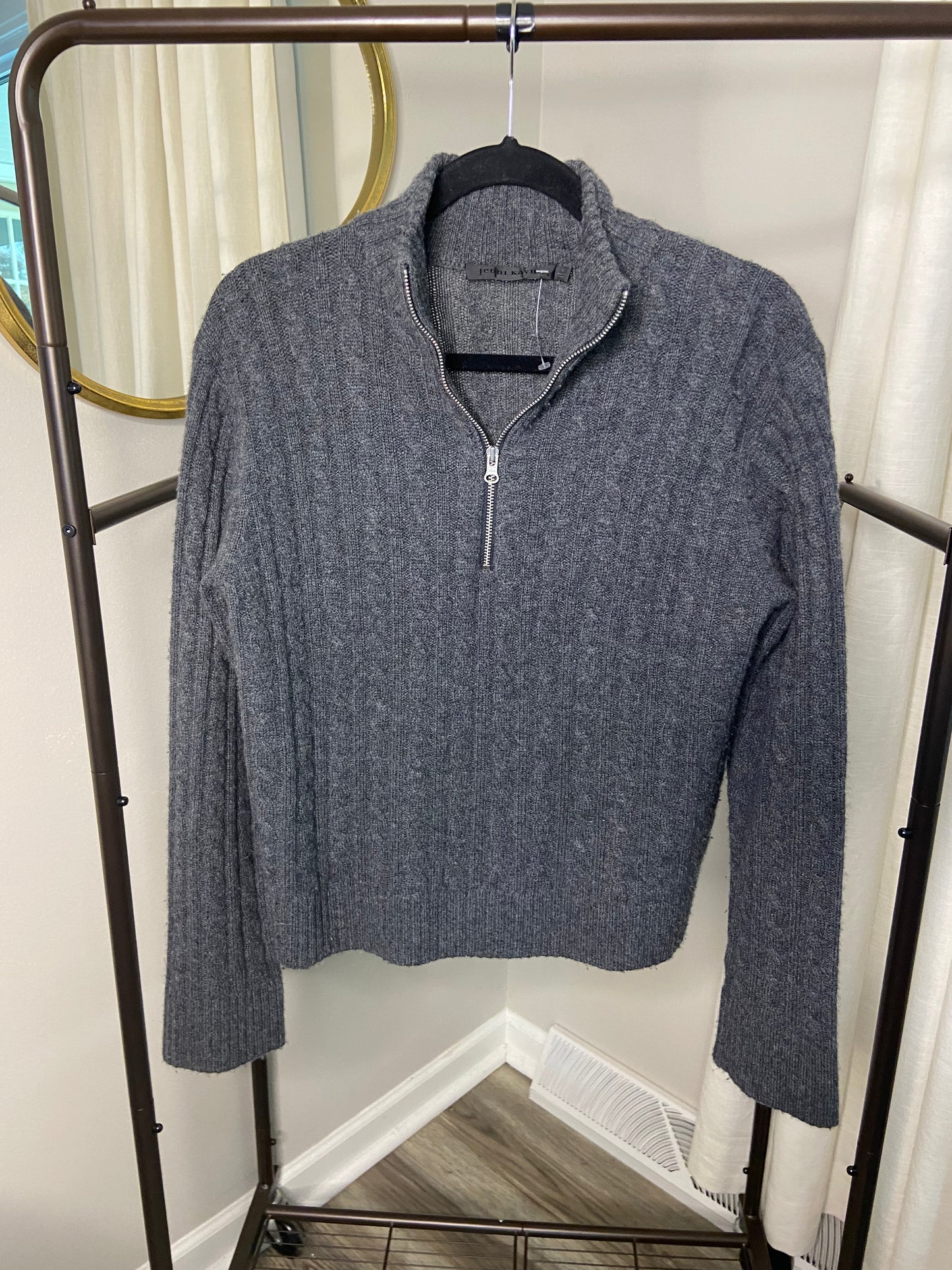 Jenni Kayne Cable Nell Half Zip Sweater size S