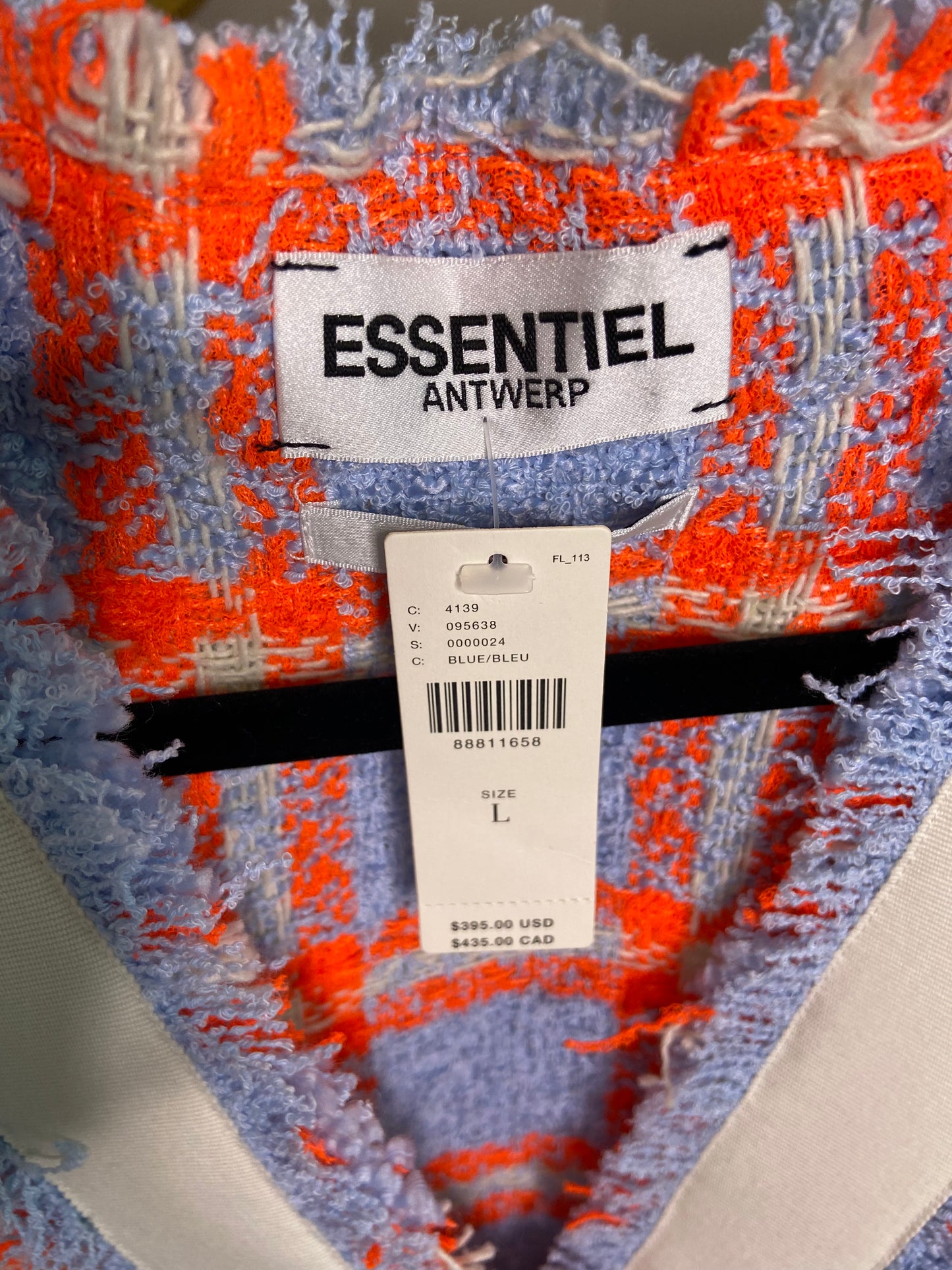 Essentiel Antwerp Folivia Oversized Check Cardigan Jacket size L