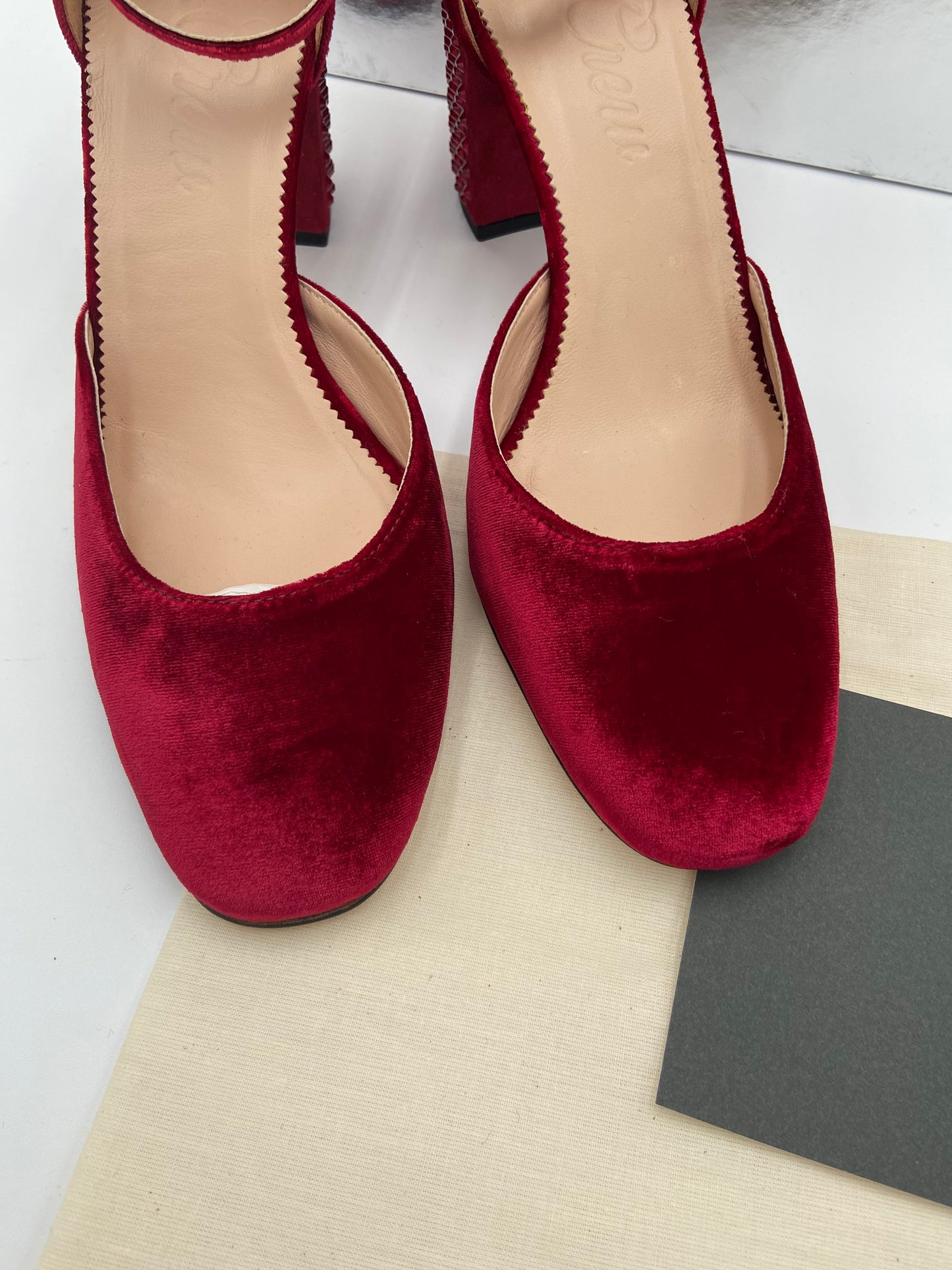 J. Crew Massie Studded Velvet Heels Velvet Deep Ruby