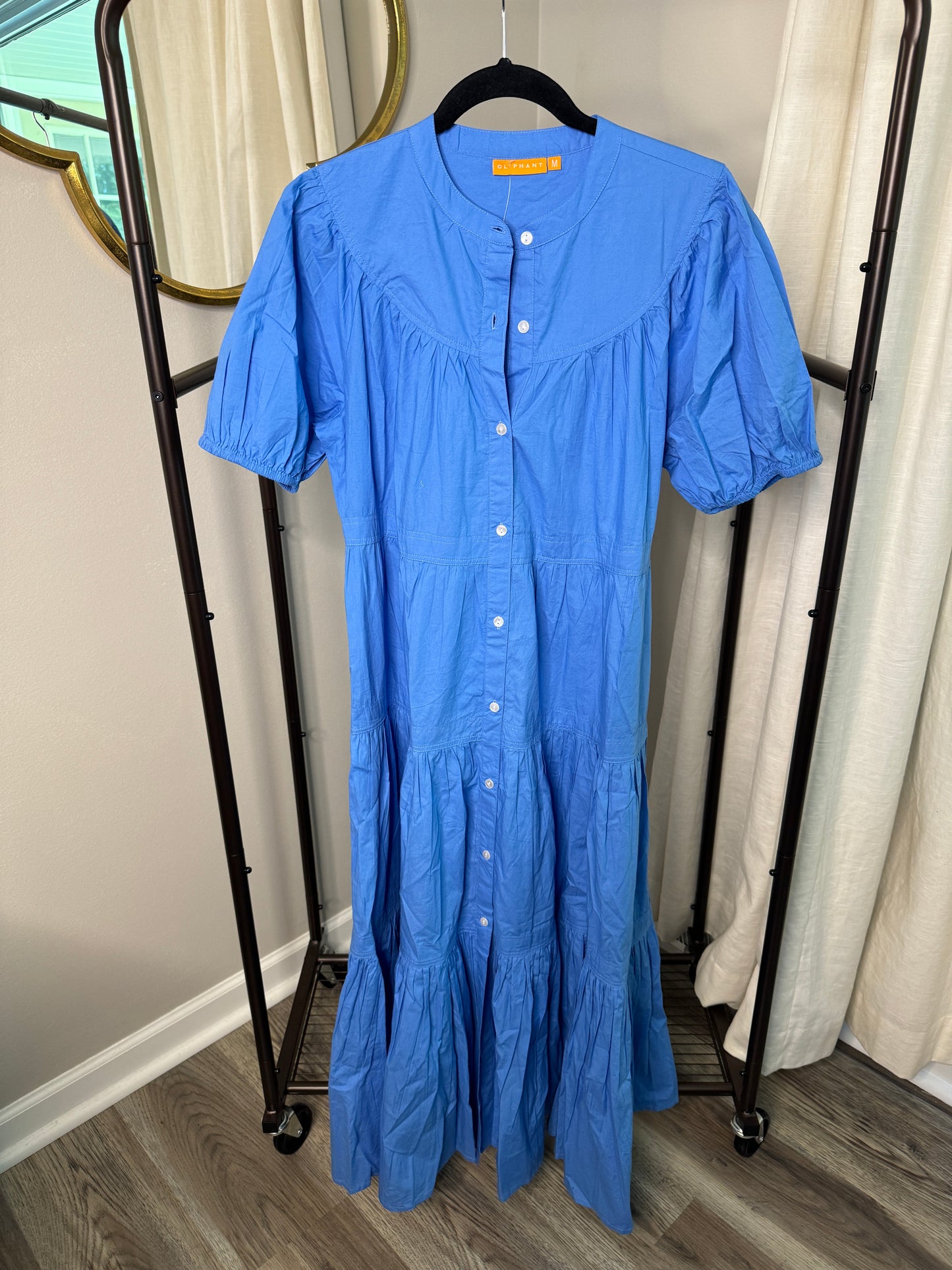 Oliphant Scoop Tiered Midi Dress size M